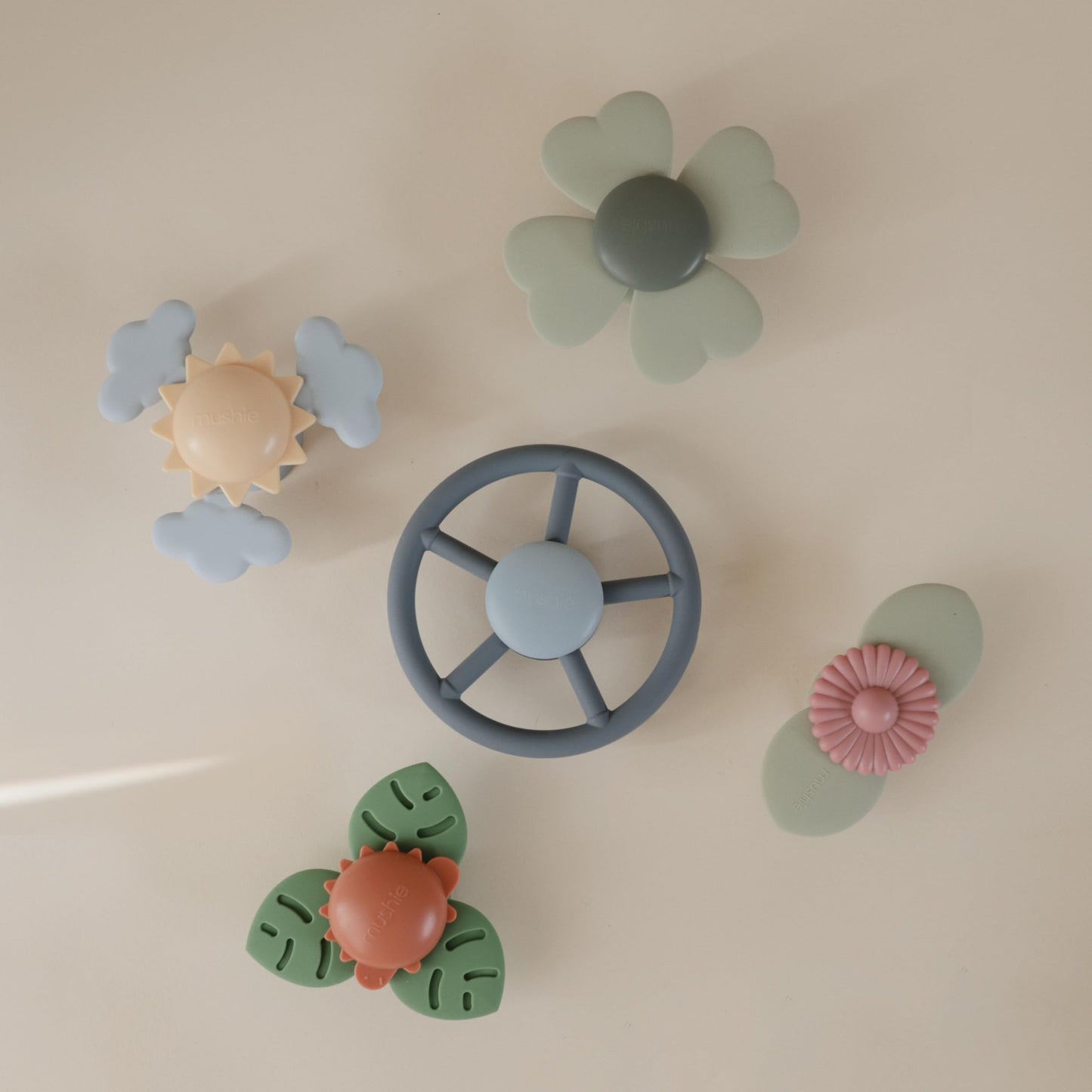 mushie Sunshine Suction Spinner Toy | Toddler Sensory Toys for Bath & Play