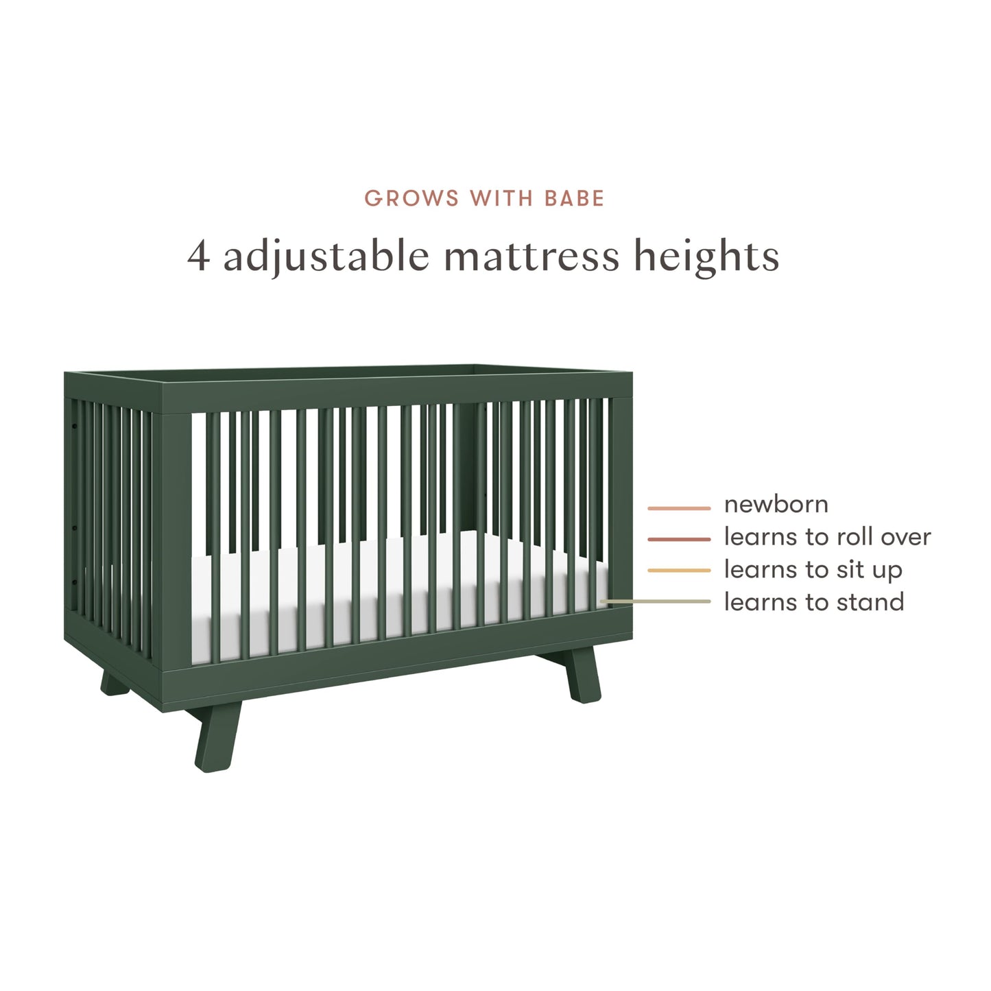 Babyletto Hudson 3-in-1 Convertible Baby Crib - GREENGUARD Gold Certified
