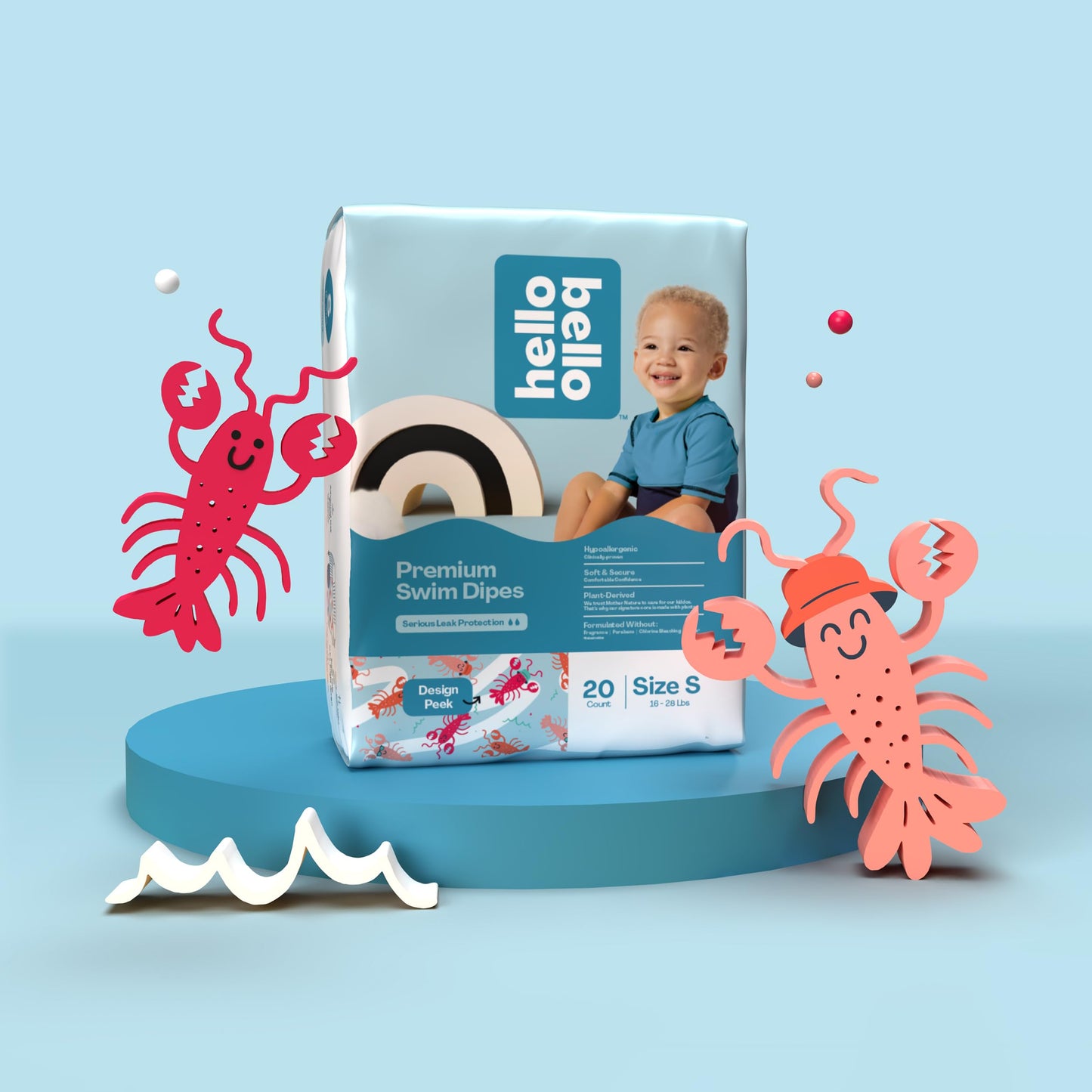 Hello Bello Premium Swim Diapers I Eco-Friendly Disposable Swim Dipes for Babies and Kids