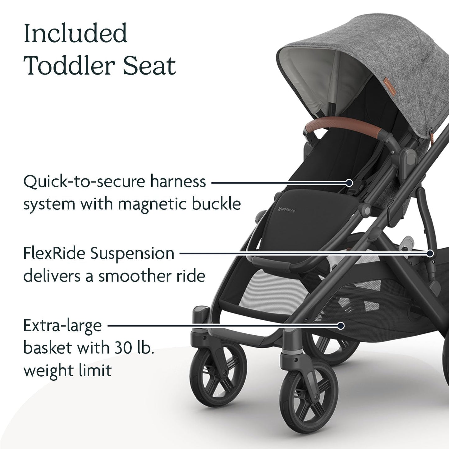 UPPAbaby Vista V3 Stroller - Full-Size Single-to-Double Stroller System