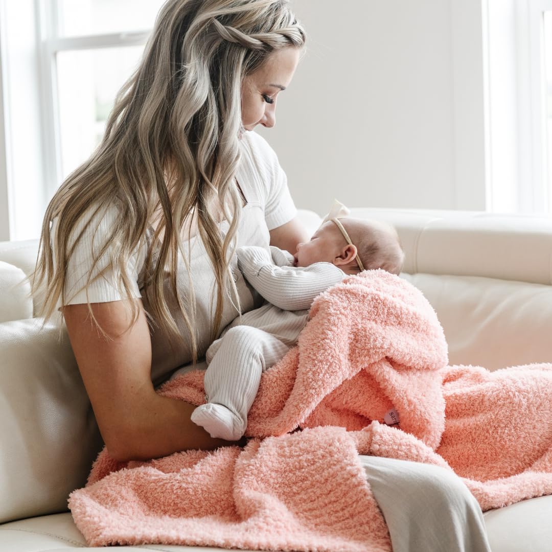SARANONI Bamboni Luxury Baby Blanket | Plush Blanket for Infant Boys & Girls | Receiving Blanket 30” x 40” | Gray