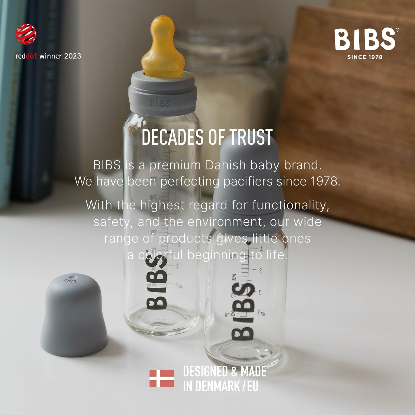 BIBS Glass Bottle 110ml | Made in Denmark