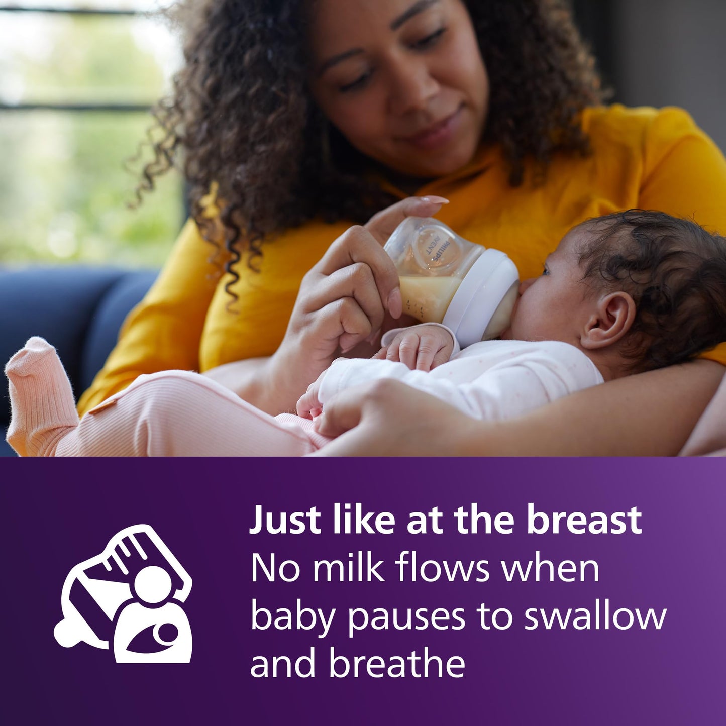 Philips Avent Natural Baby Bottles with Natural Response Nipples (Slow Flow, Flow 2), 4oz, 4-Pack