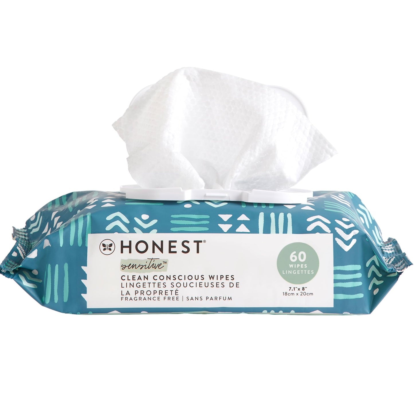 The Honest Company Clean Conscious Multi-Use Wipes | Hypoallergenic + Unscented for Sensitive Skin | Over 99% Water, Compostable, Plant Based, Baby Wipes | Pattern Play, 720 Count