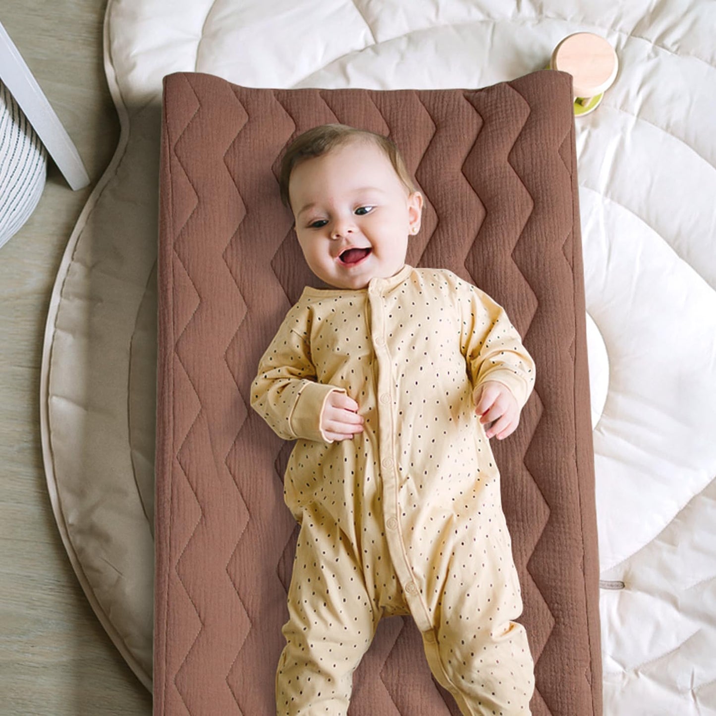 lulumoon Muslin Changing Pad Cover: Baby Cotton Quilted Changing Table Cover