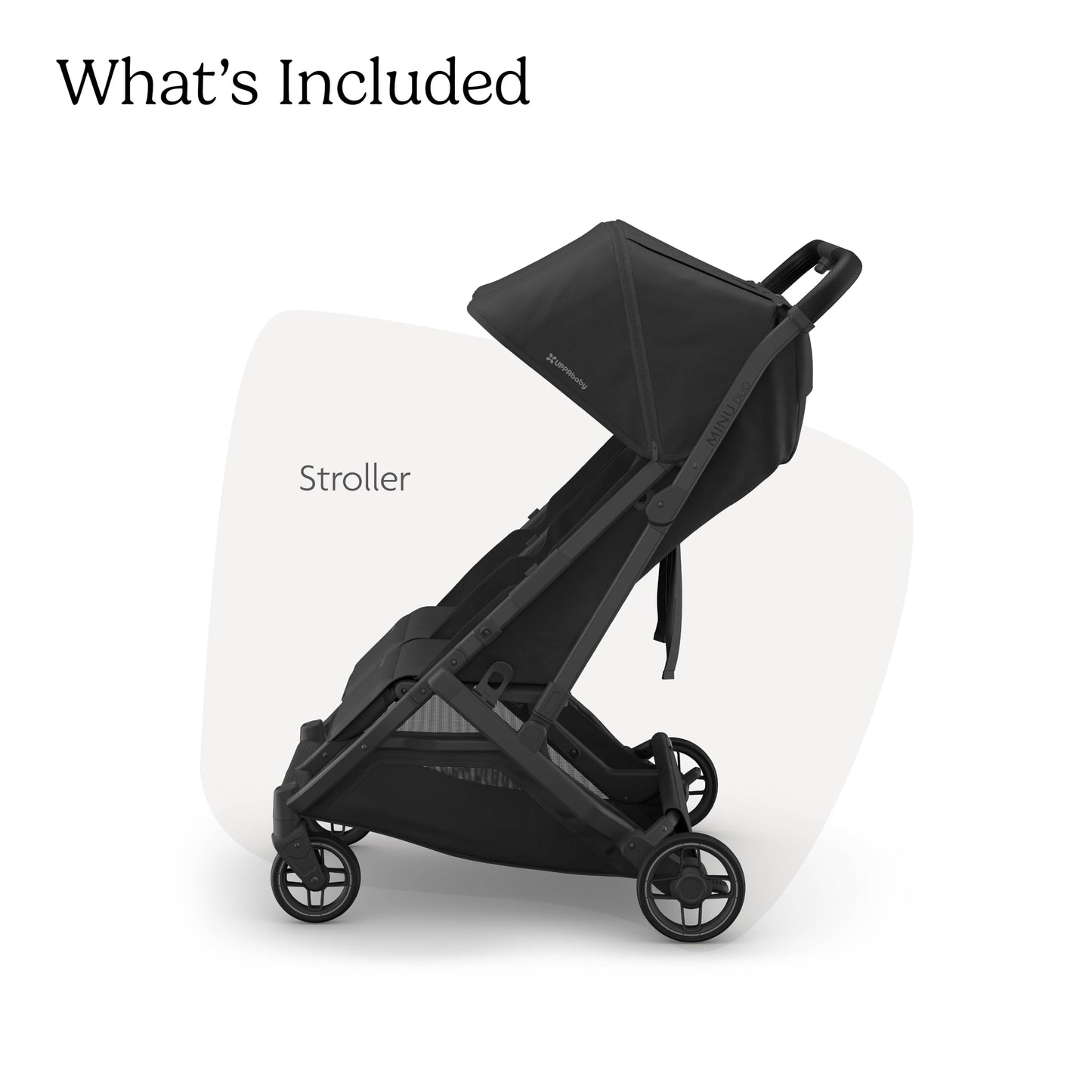 UPPAbaby Minu Duo Side-by-Side Double Stroller - Lightweight + Compact Design for Travel - Easy Fold- From Birth to Toddler - Independent Recline -Greyson(Charcoal Mélange/Carbon Frame/Saddle Leather)