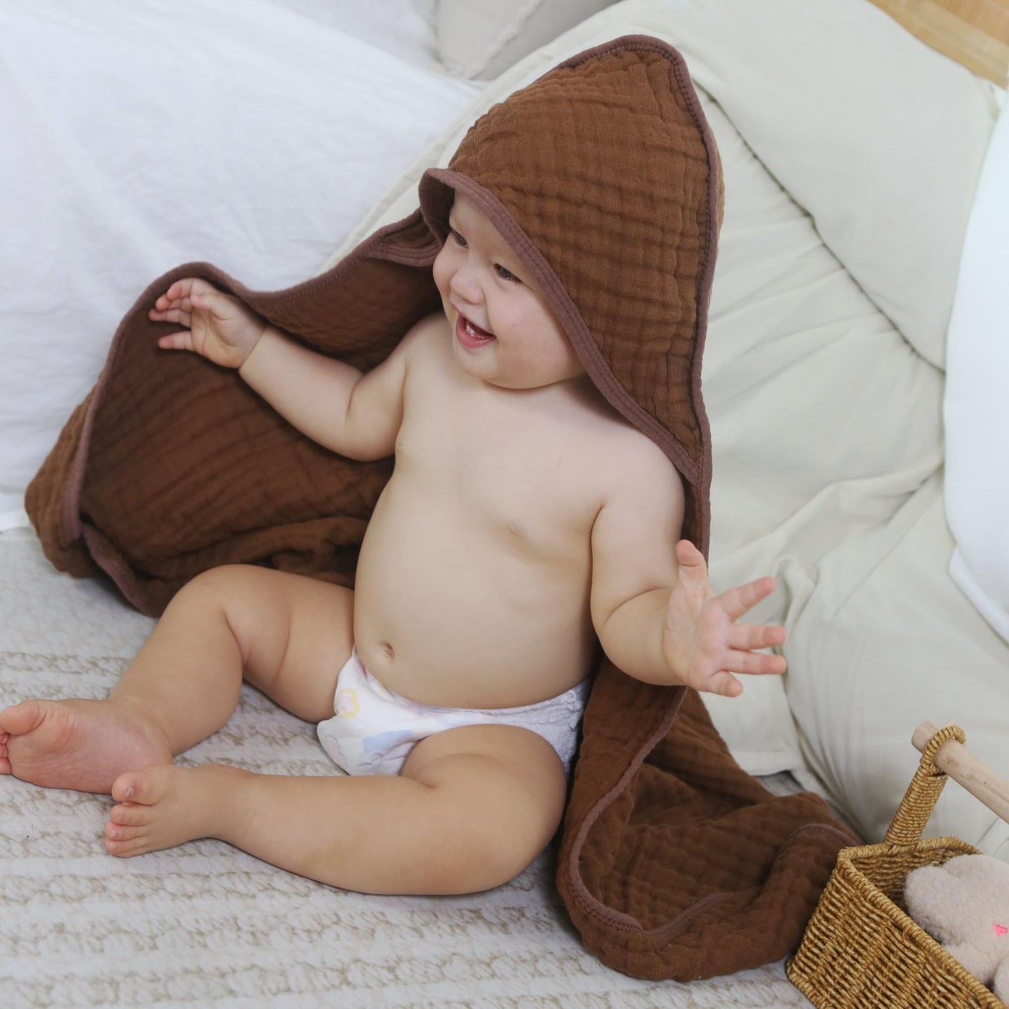 Muslin Hooded Baby Towel 4 Pack