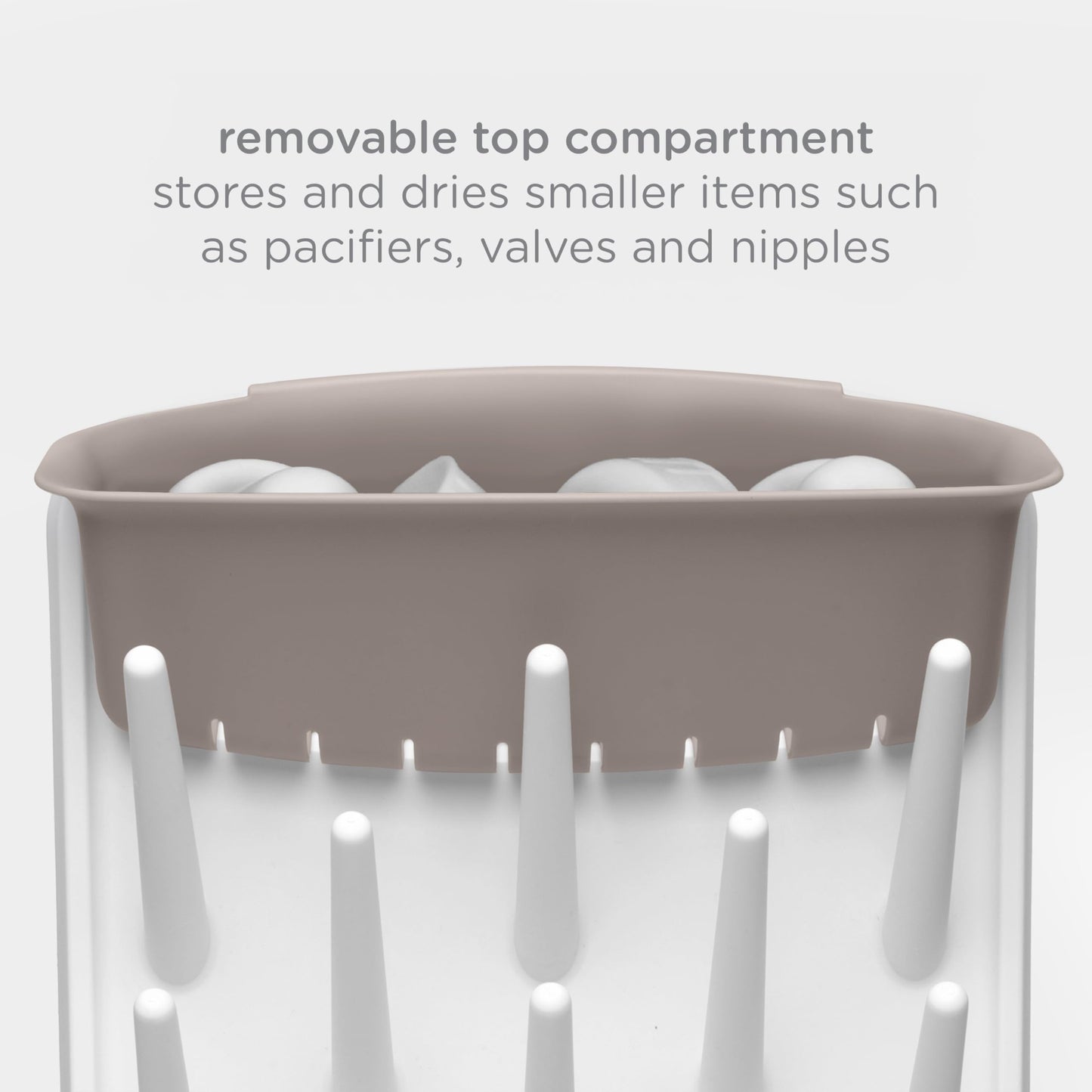 Ubbi Vertical Baby Bottle Drying Rack,Taupe