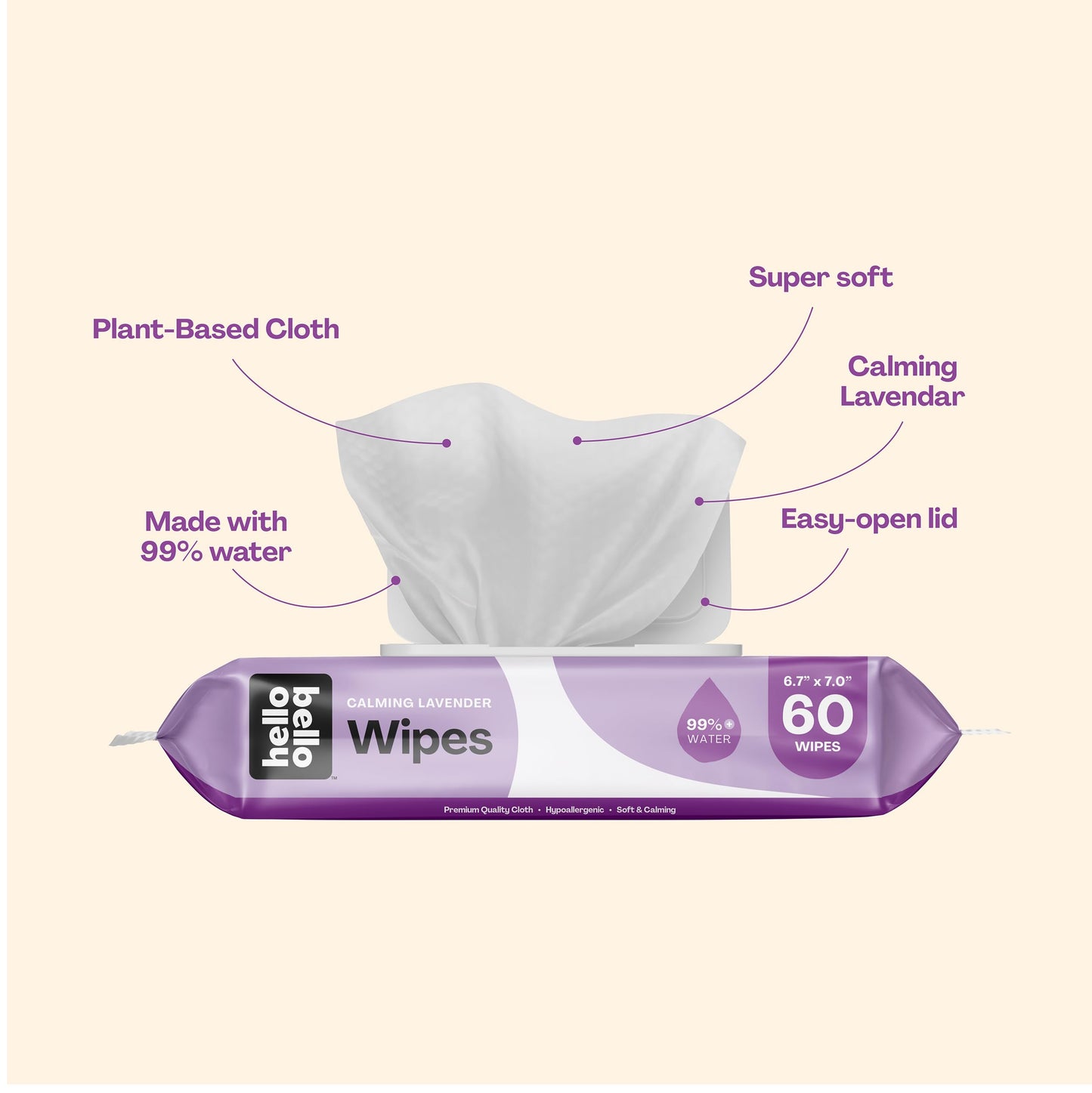 Hello Bello Extra Gentle Unscented Baby Wipes, Plant Based, Made with 99% Water and Aloe for Babies and Kids, 720 Count