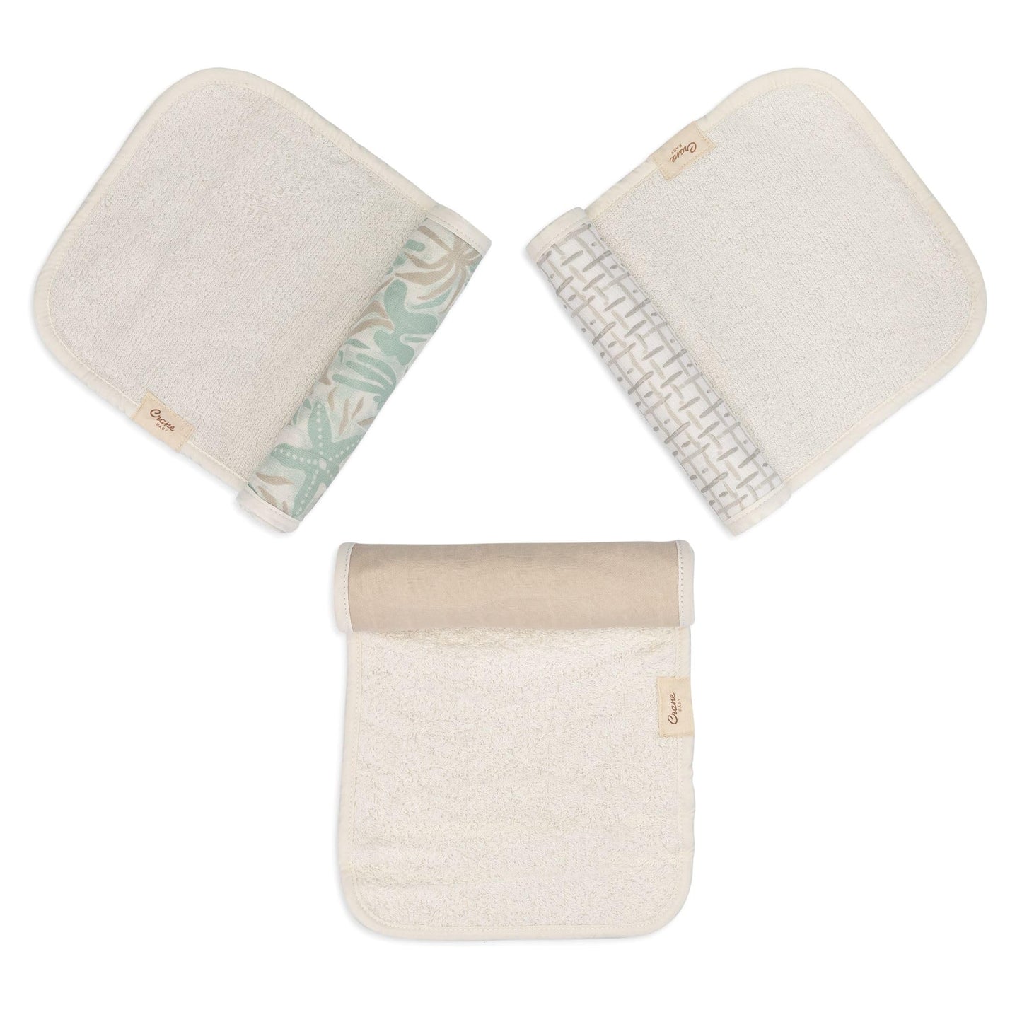 Crane Baby Muslin Burp Cloths, Nautical Theme Whale Design, Baby Boy Essentials, Cotton, Set of 3, 7" x 20" Blue Burp Cloth Set