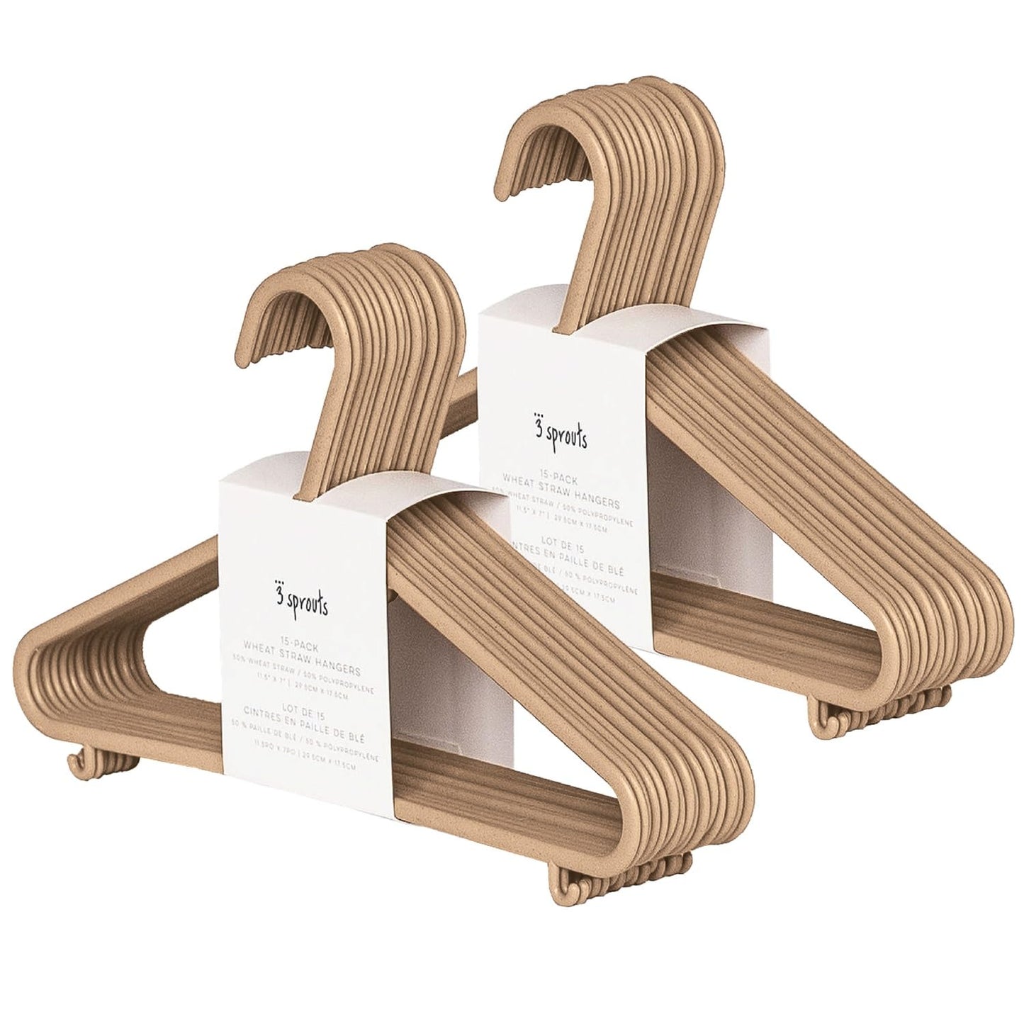 Sustainable Wheat Straw Plastic Toddler & Kids Hangers – Pack of 30
