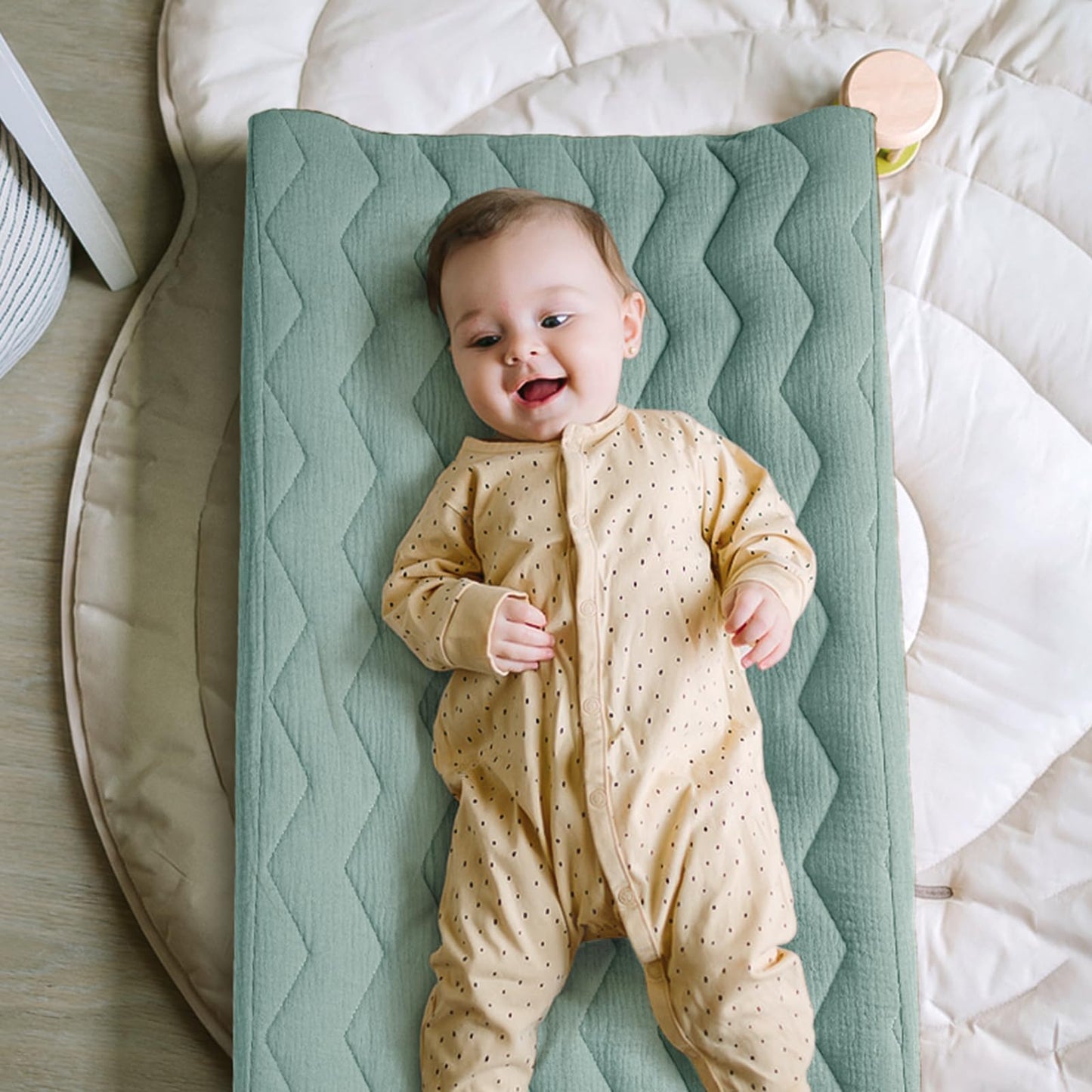 lulumoon Muslin Changing Pad Cover: Baby Cotton Quilted Changing Table Cover