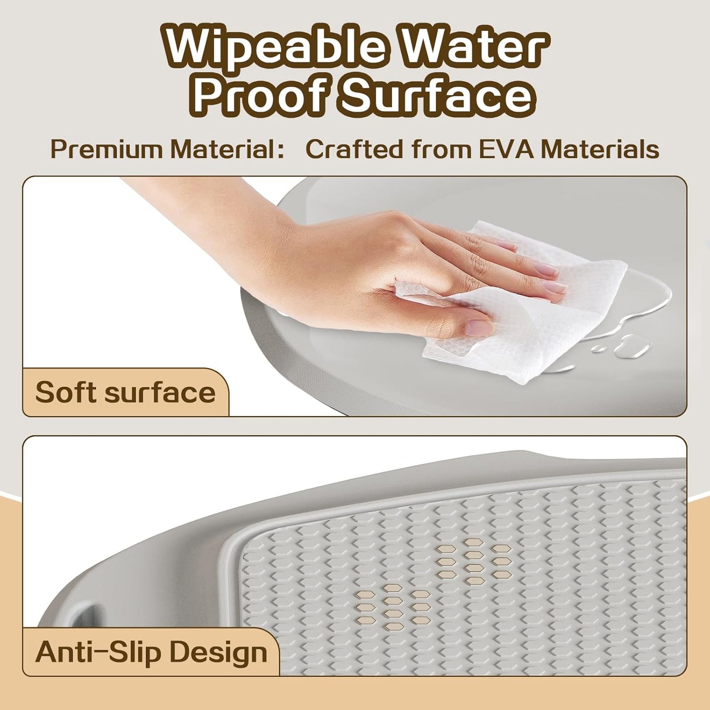 Luxury Little EVA Baby Changing Pad for Dresser, Waterproof and Wipeable, Portable Diaper Changing Pad Cover Ideal for Nursery Table