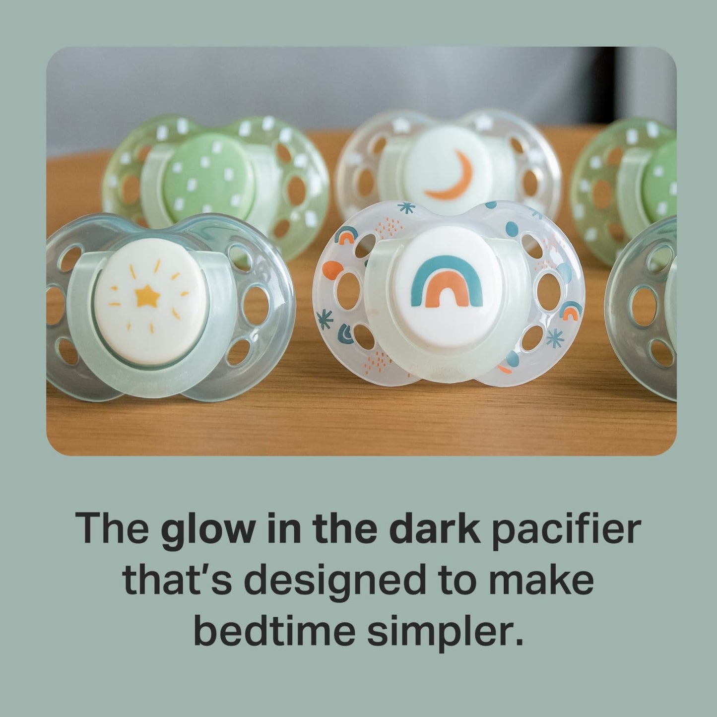 Tommee Tippee Night Time Pacifier, 6-18 Months, BPA-Free Binkies, Glow in The Dark Technology