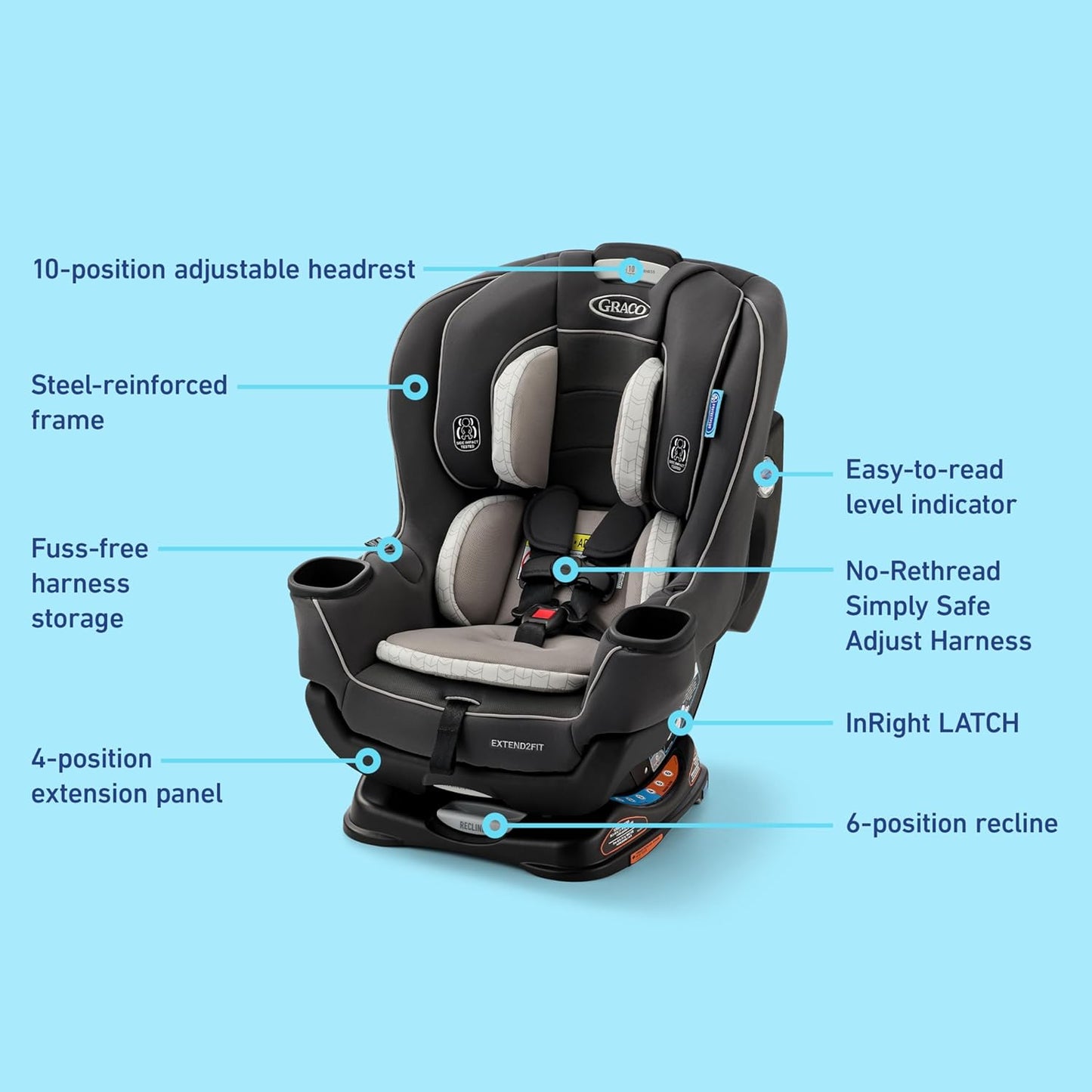 Graco Extend2Fit Convertible Baby Car Seat, Rear and Forward Facing