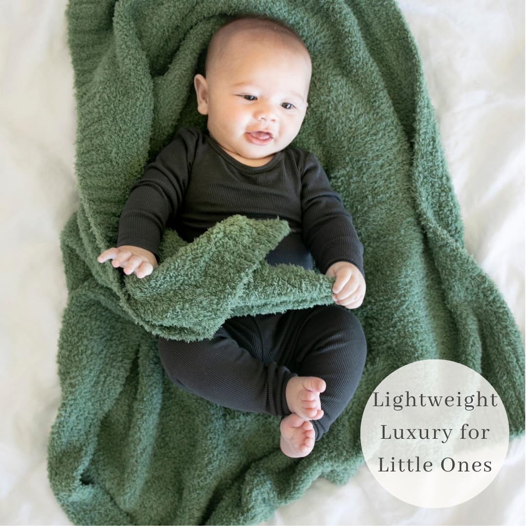 SARANONI Bamboni Luxury Baby Blanket | Plush Blanket for Infant Boys & Girls | Receiving Blanket 30” x 40” | Gray