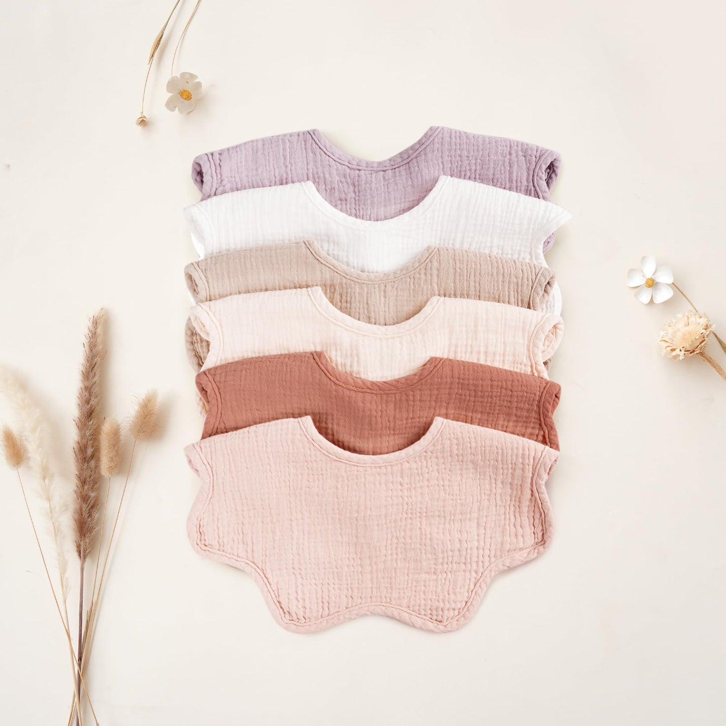 Konssy Muslin Baby Bibs 100% Cotton Absorbent Bandana Drool Bibs