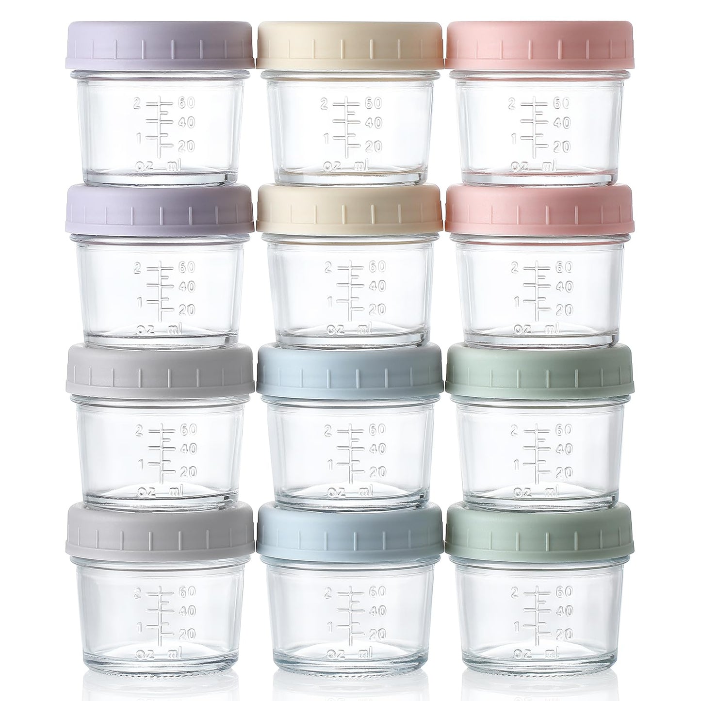 VITEVER 12 Pack Glass Baby Food Storage Containers