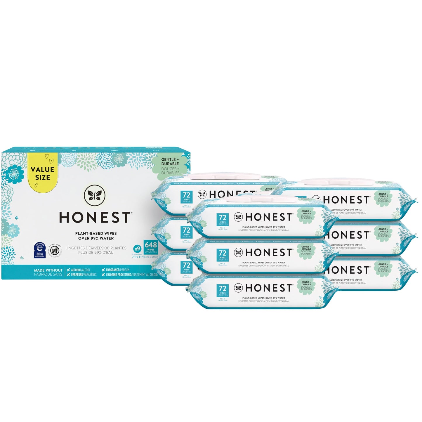 The Honest Company Clean Conscious Multi-Use Wipes | Hypoallergenic + Unscented for Sensitive Skin | Over 99% Water, Compostable, Plant Based, Baby Wipes | Pattern Play, 720 Count