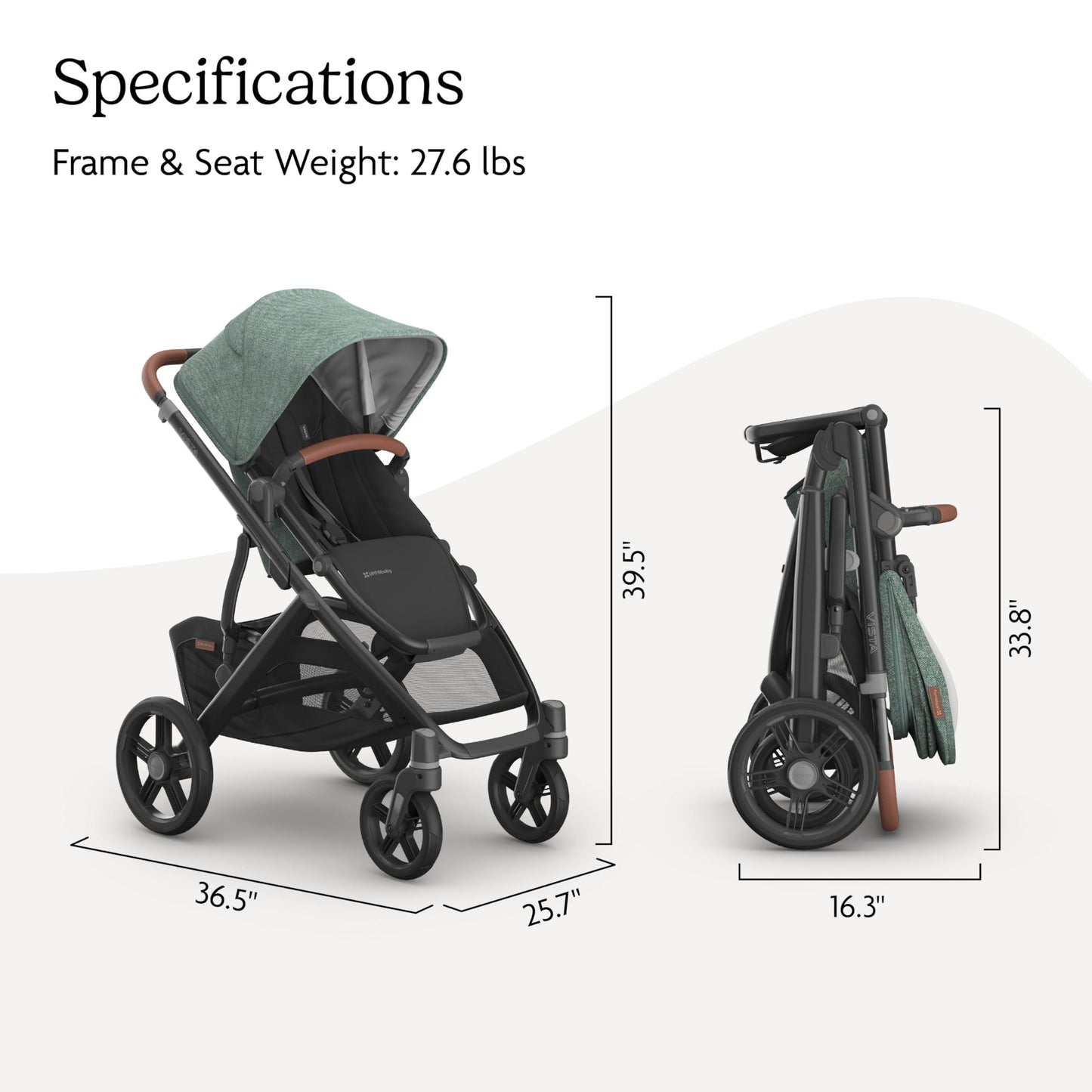 UPPAbaby Vista V3 Stroller - Full-Size Single-to-Double Stroller System