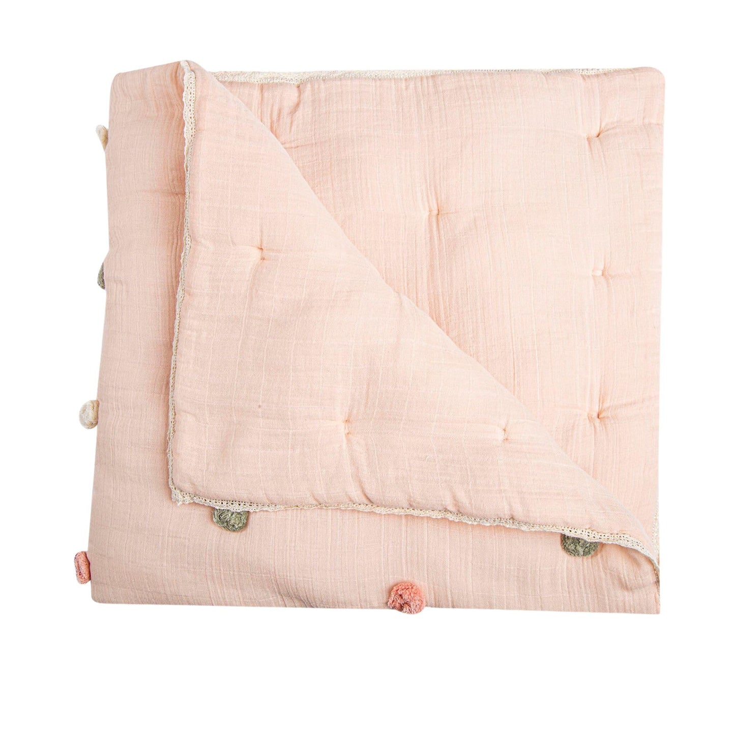 Crane Baby Blanket, 36” x 36”, Soft Cotton Quilted Nursery Blanket for Boys and Girls, Copper, Ezra Print