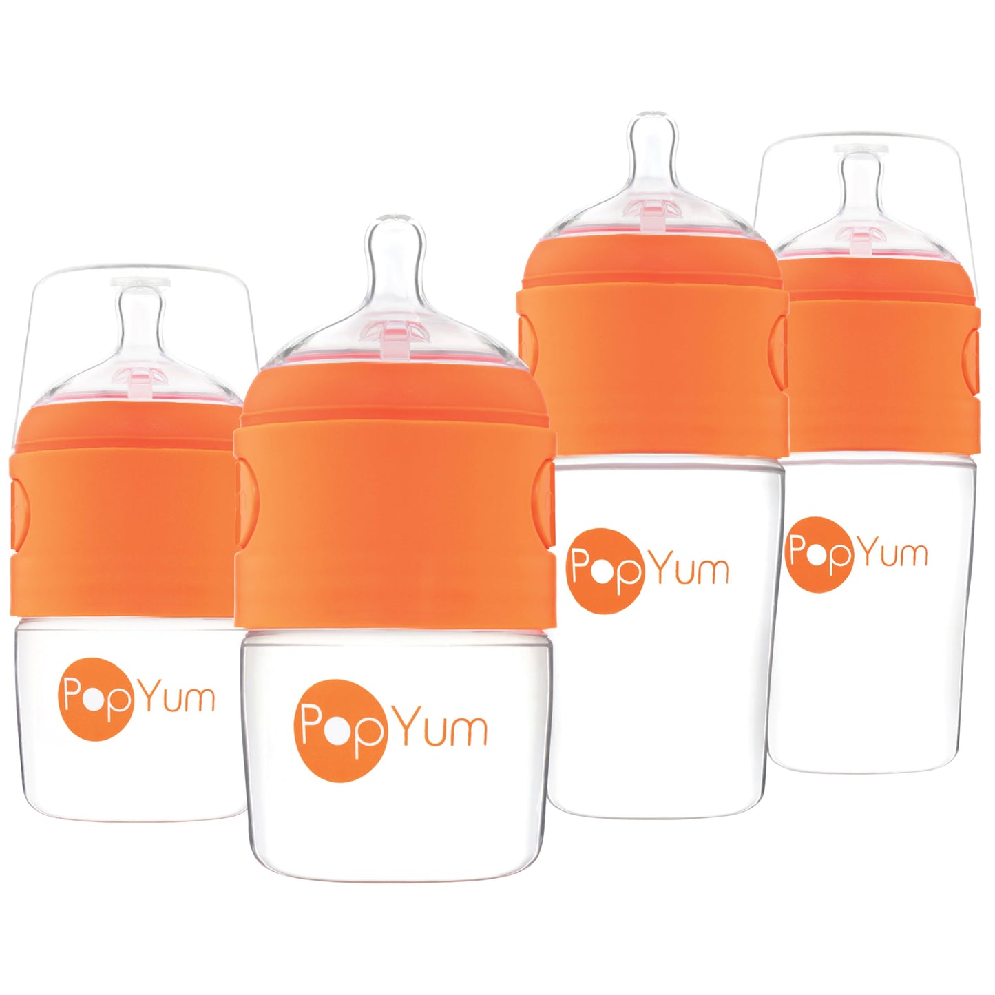 PopYum Orange Formula Making Baby Bottle Starter Set, 4-Pack