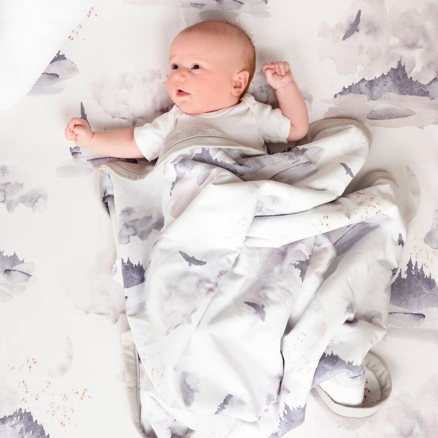 Oilo Baby Blanket, Luxury Soft Plush Backing & 100% Turkish Cotton Jersey Print