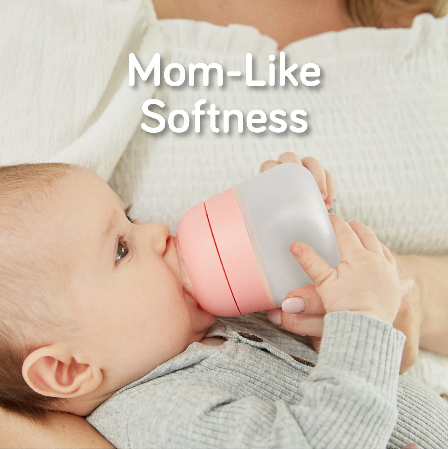 Nanobébé Flexy Silicone Baby Bottle, Anti-Colic, Natural Feel, Non-Collapsing Nipple, Non-Tip Stable Base, Easy to Clean, 3-Pack, Gray, 9oz
