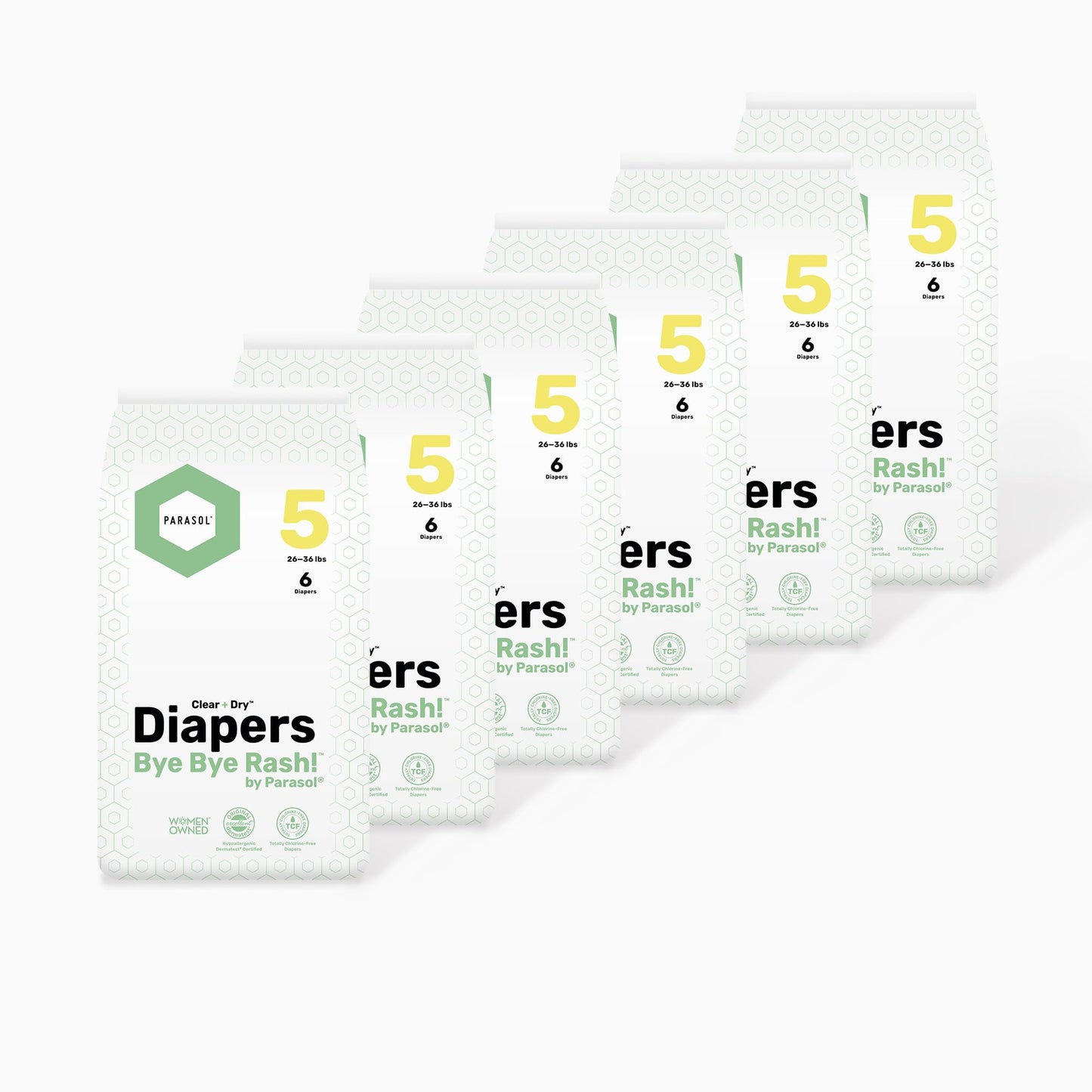 PARASOL Clear+Dry Disposable Diapers | RashShield Protection, Leakproof Design, Hypoallergenic | Size 4, (20-32 lbs) 48 Count