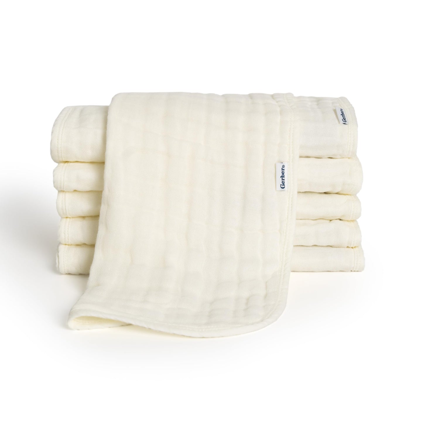 Gerber Baby Unisex Muslin Burp Cloths 6-Pack, Multi Browns, Large Size 20" x 10"