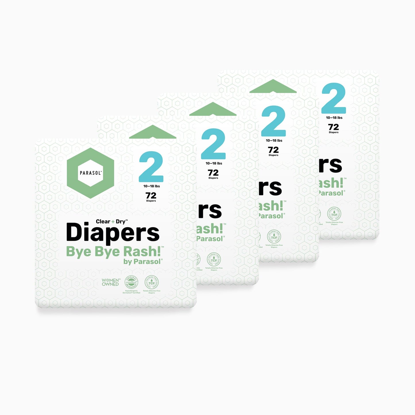 PARASOL Clear+Dry Disposable Diapers | RashShield Protection, Leakproof Design, Hypoallergenic | Size 4, (20-32 lbs) 48 Count