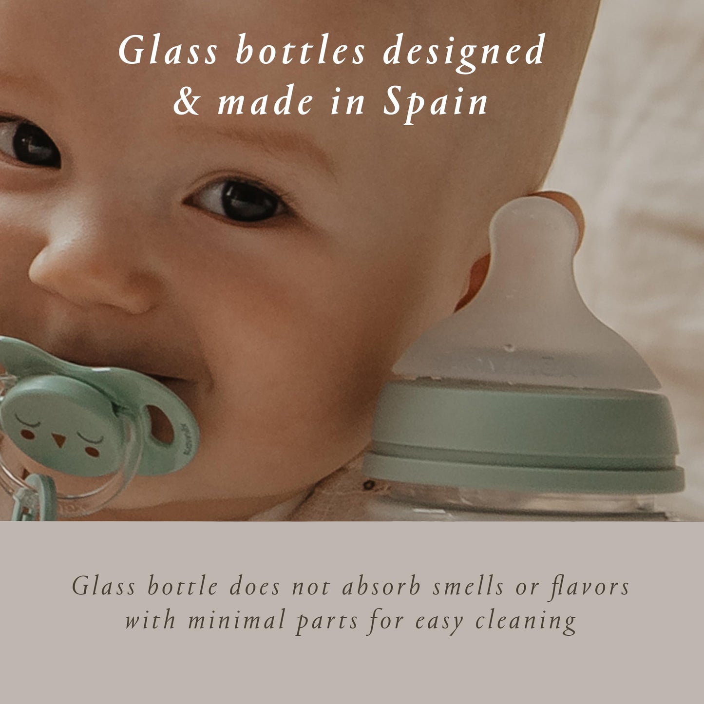 Suavinex Bonhomia Glass Baby Bottle with SX PRO Silicone Nipple, Anti Colic Baby Bottles3 Pack