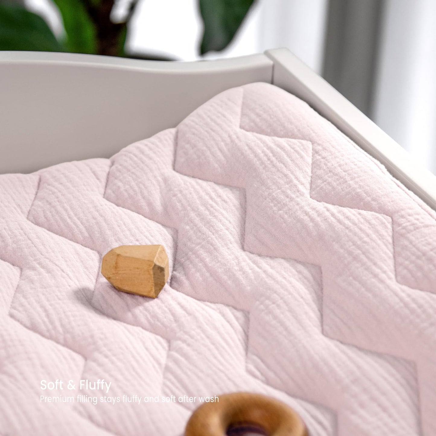 lulumoon Muslin Changing Pad Cover: Baby Cotton Quilted Changing Table Cover