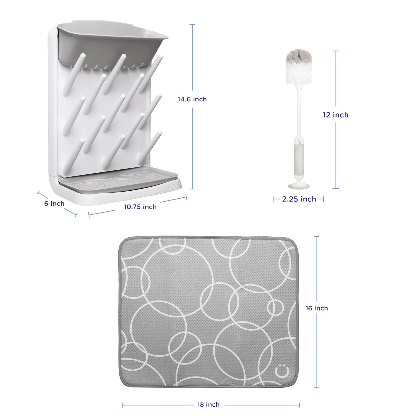 Ubbi Vertical Baby Bottle Drying Rack,Taupe