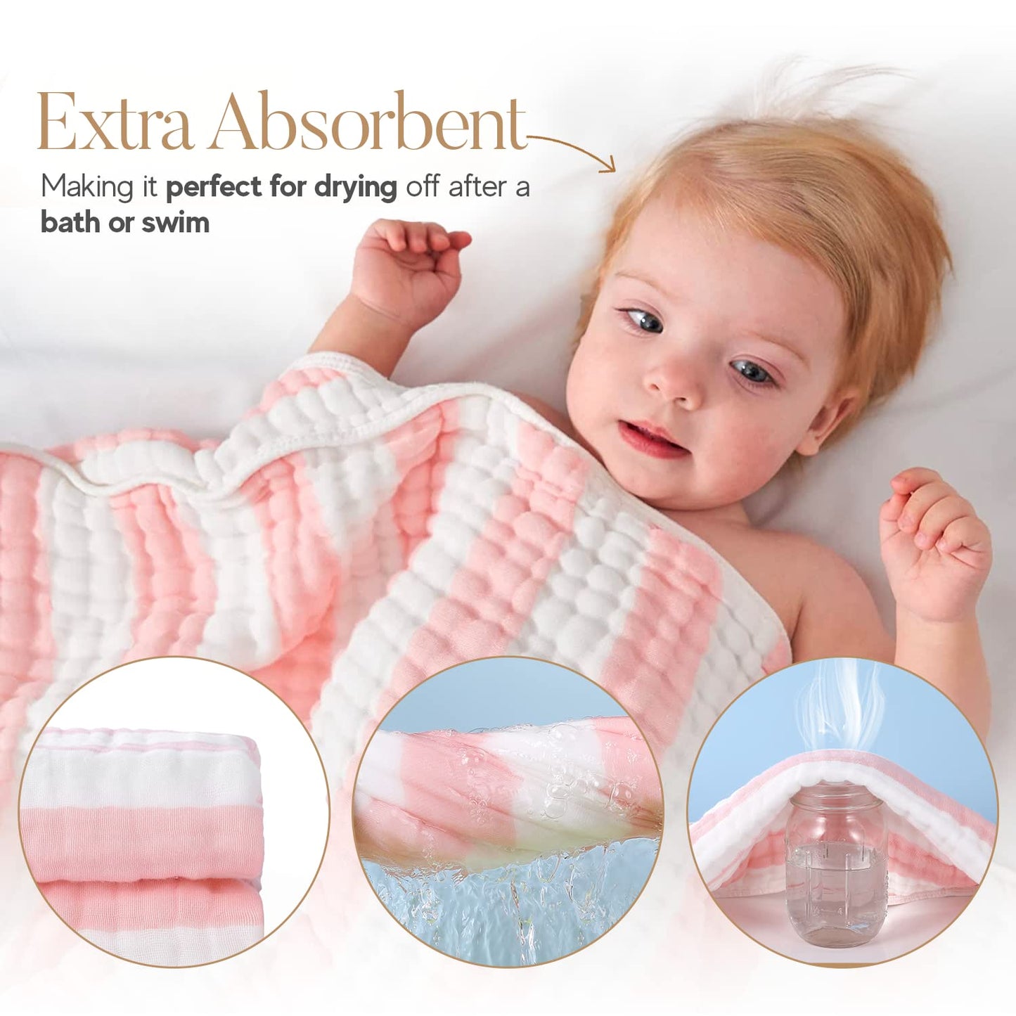 Muslin Hooded Baby Towel 4 Pack