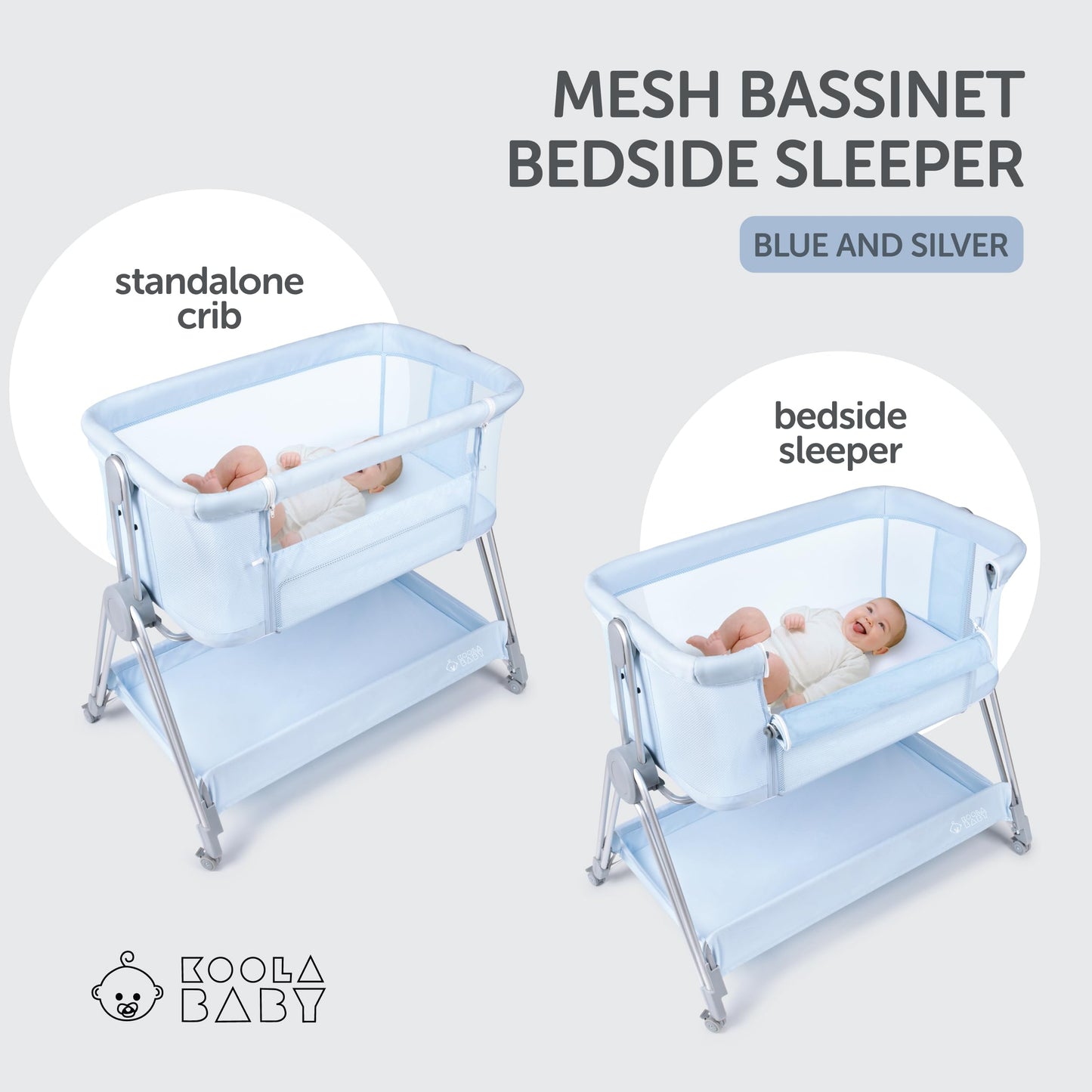 Baby Bedside Sleeper - Bassinet & Bedside Crib with Height Adjustment & Wheels - Can Be Placed Next to Bed - Attaches to Parents Bed - Easy to Fold & Carry Bassinet for Girls (Pink)