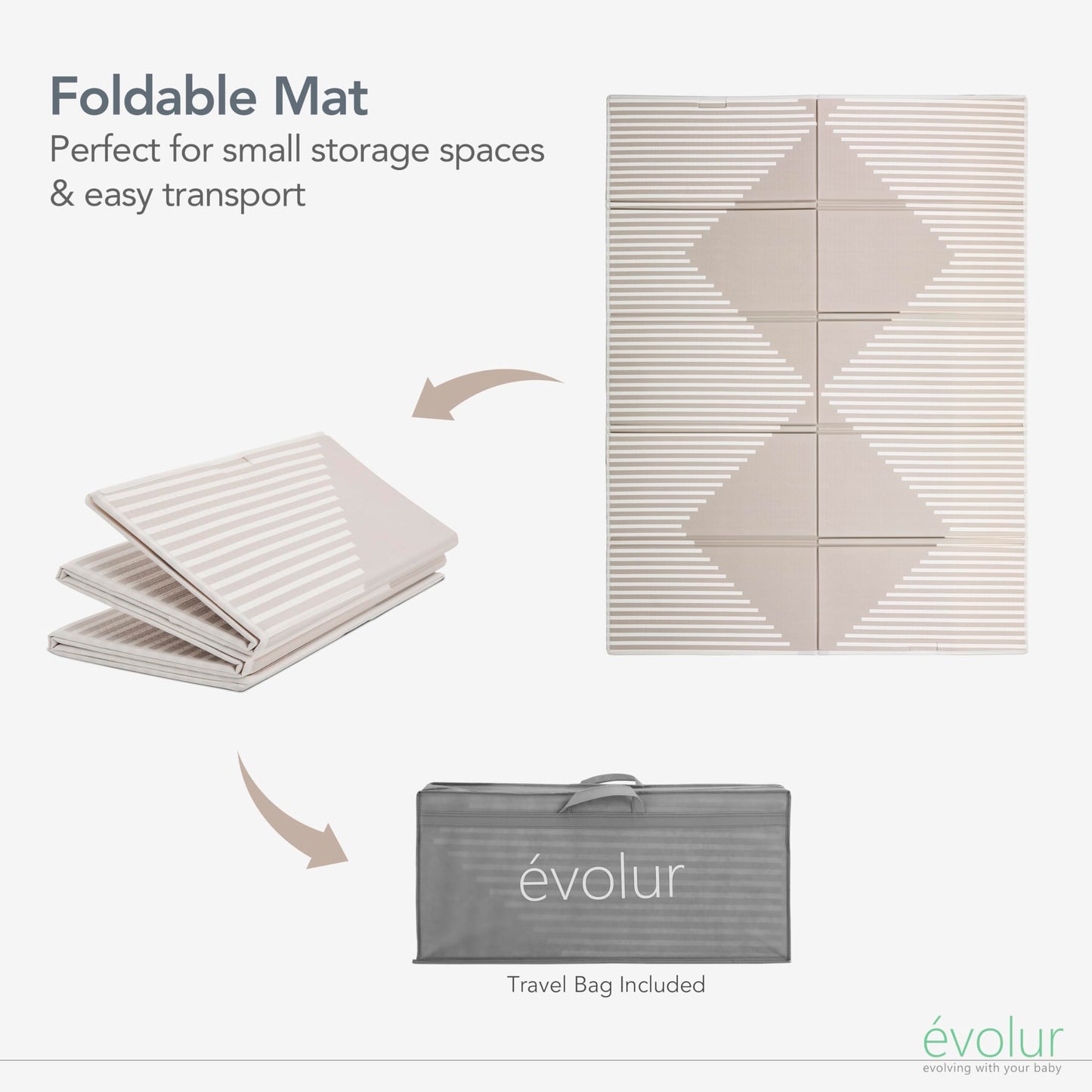 Evolur CozyCush Reversible Non-Toxic Baby Kids Playmat