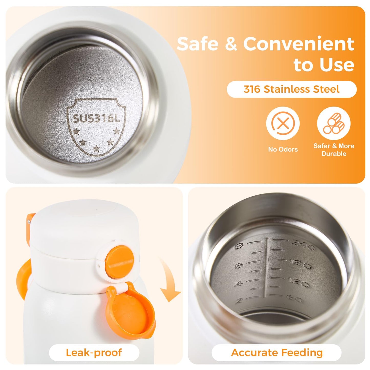 Portable Bottle Warmer for Travel, 12oz Large Capacity Fast Heating