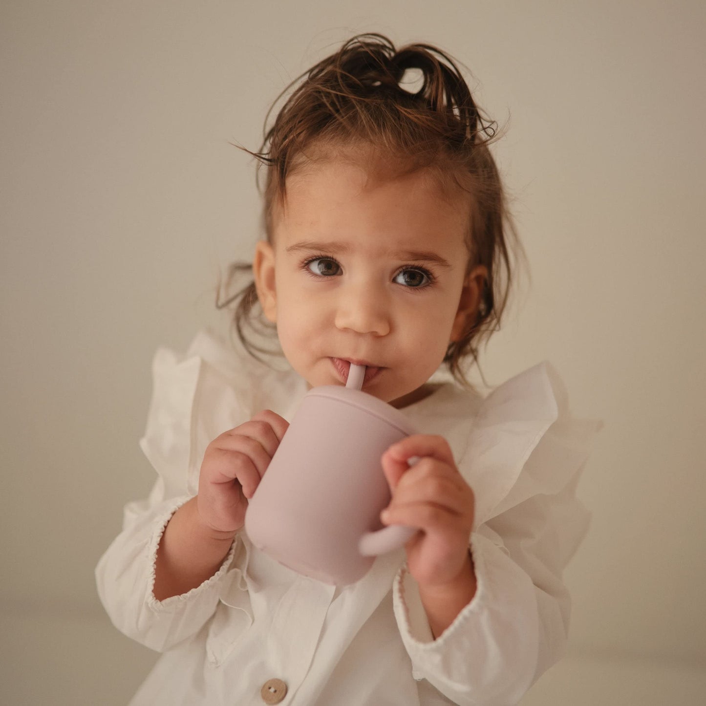 mushie 100% Silicone Training Cup & Straw for Toddlers | 6 Months+ (Whales)