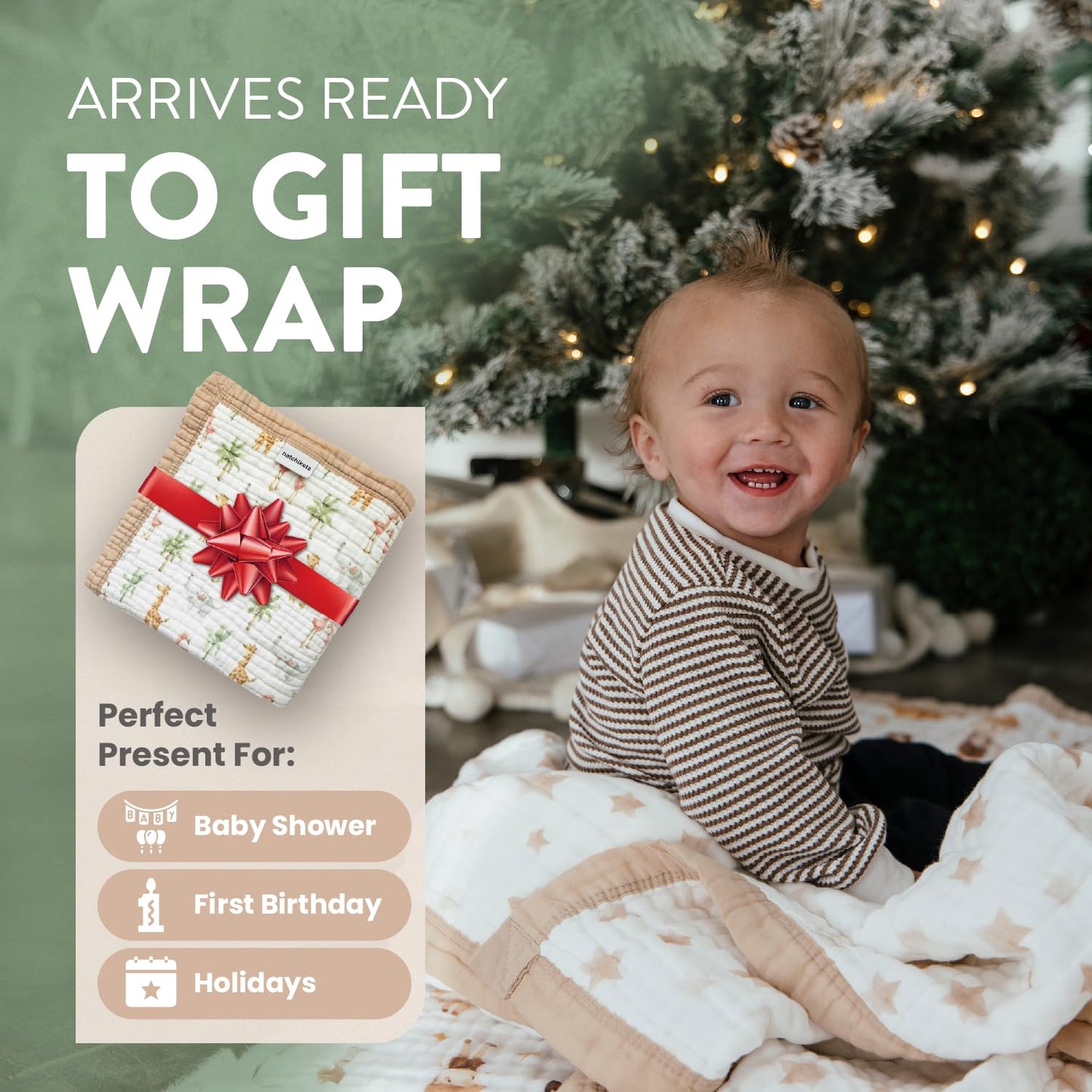 Organic Cotton Muslin Baby Blanket for Boys and Girls