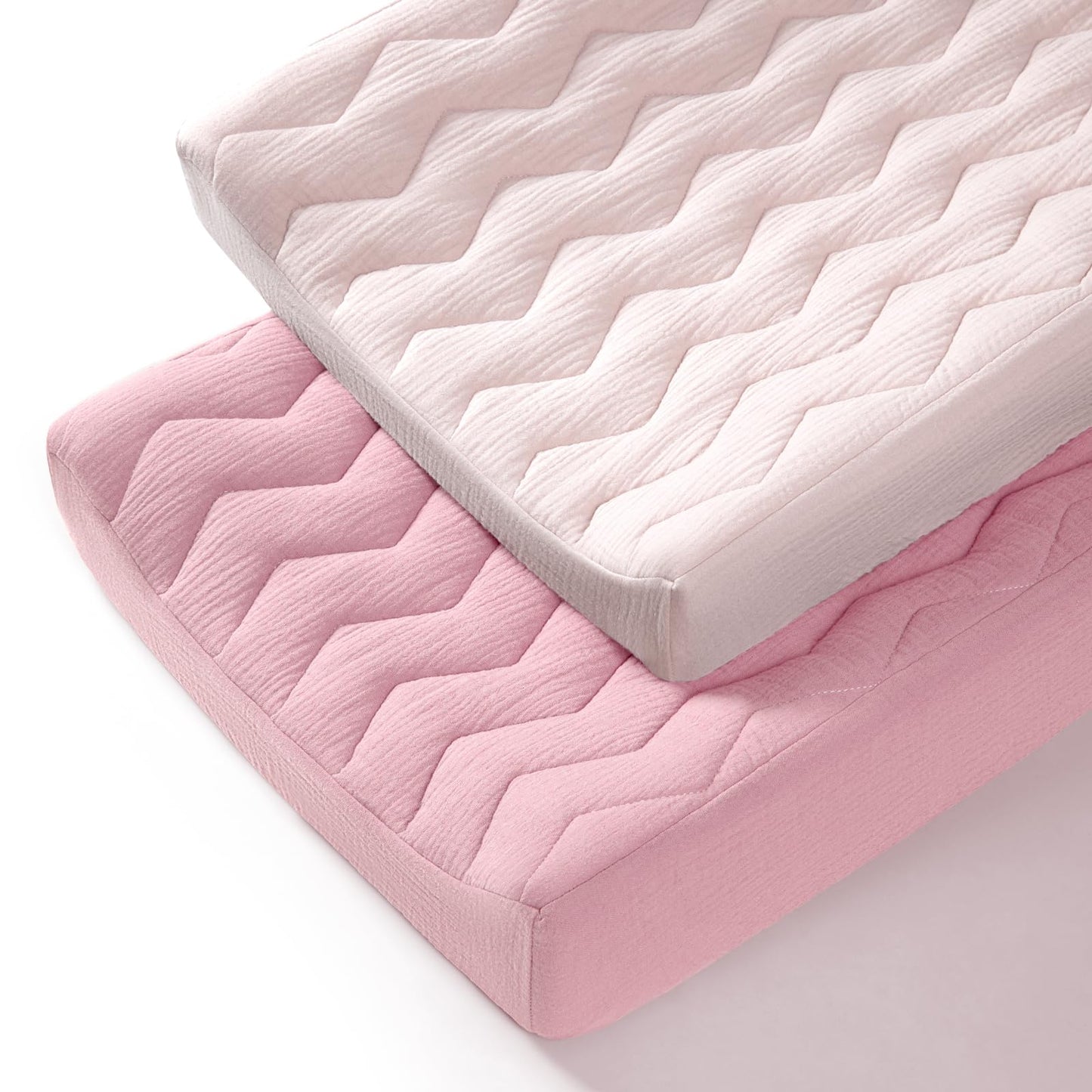 lulumoon Muslin Changing Pad Cover: Baby Cotton Quilted Changing Table Cover