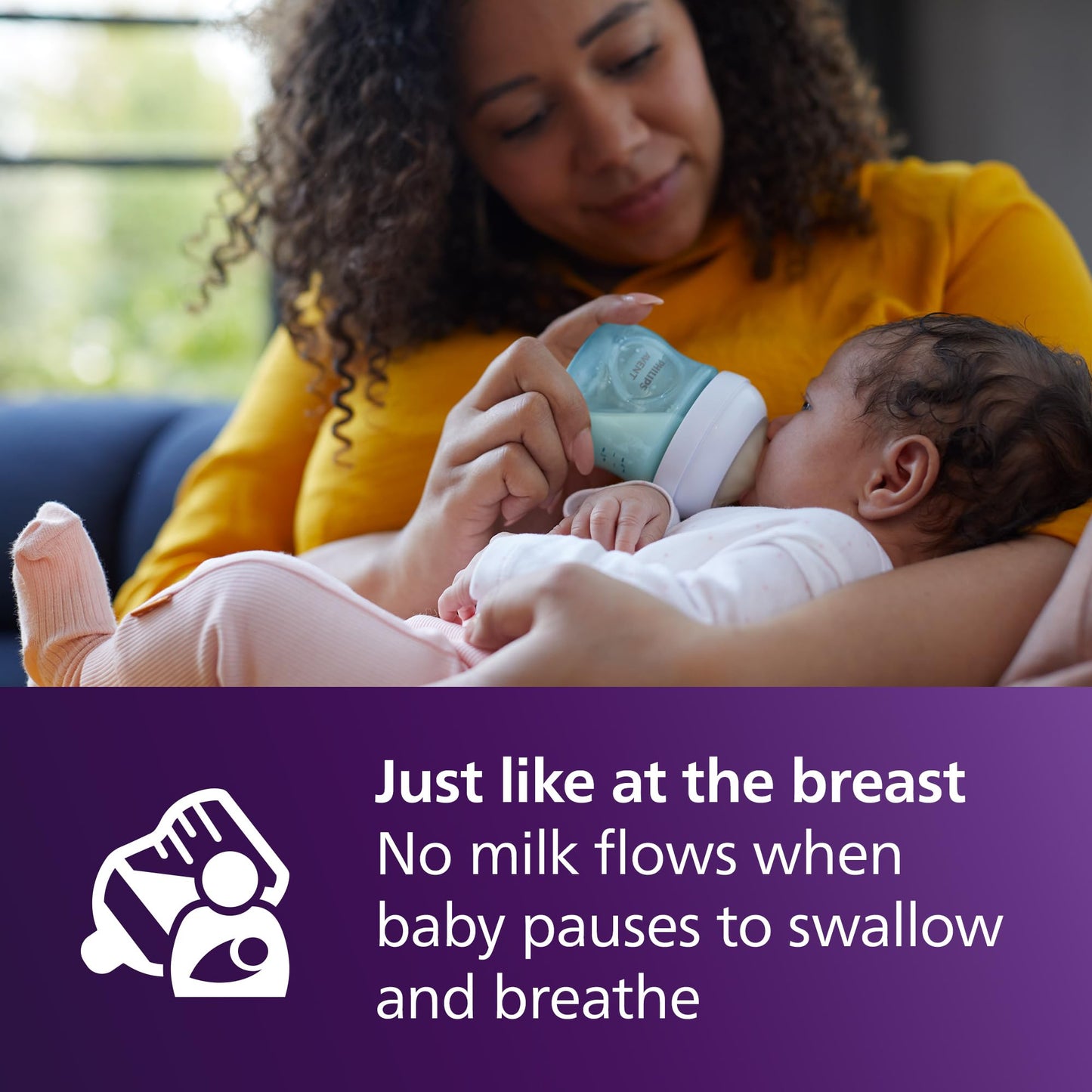 Philips Avent Natural Baby Bottles with Natural Response Nipples (Slow Flow, Flow 2), 4oz, 4-Pack