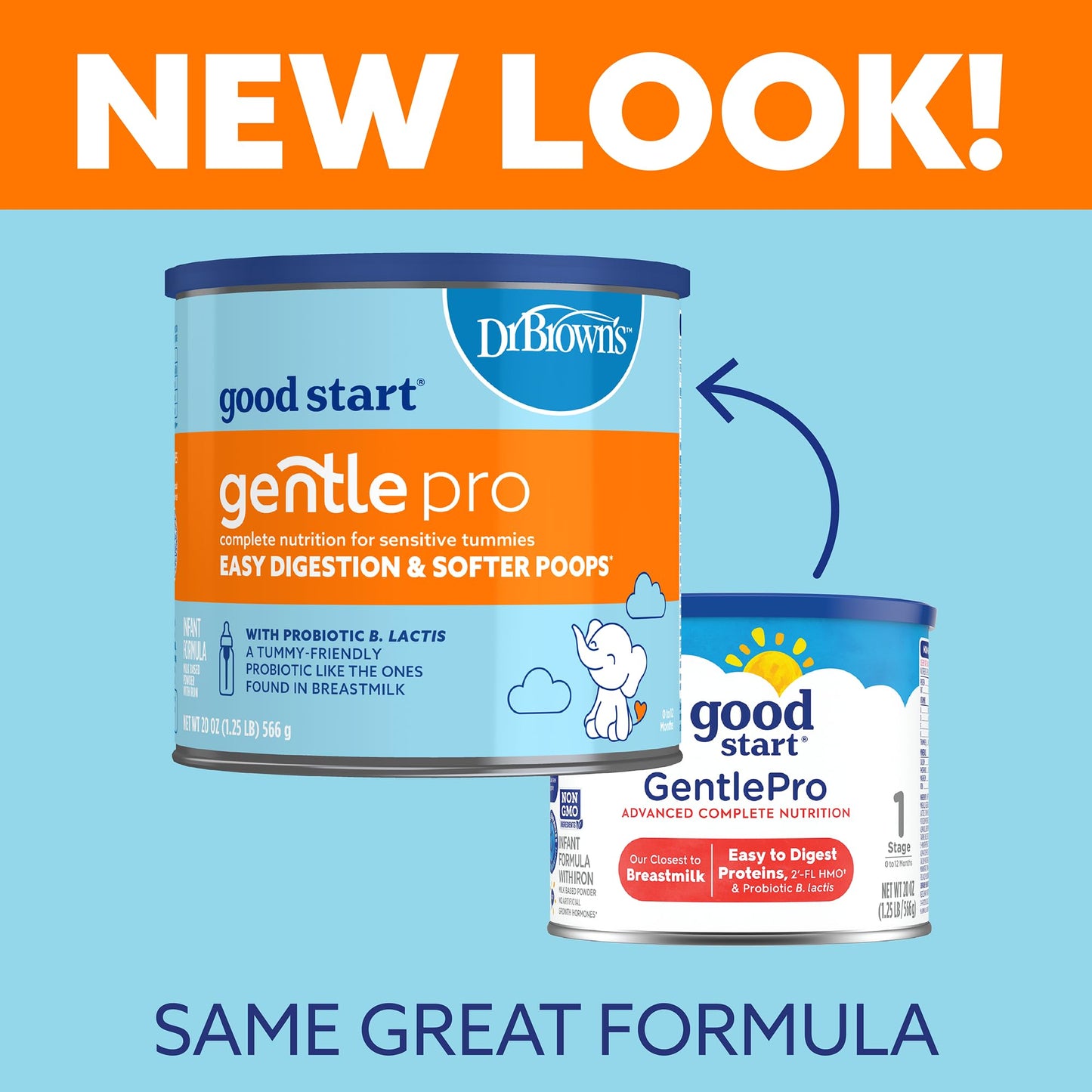 Good Start | Dr. Brown’s Gentle Pro, Infant Formula with Probiotics, DHA, Non-GMO, 32 OZ
