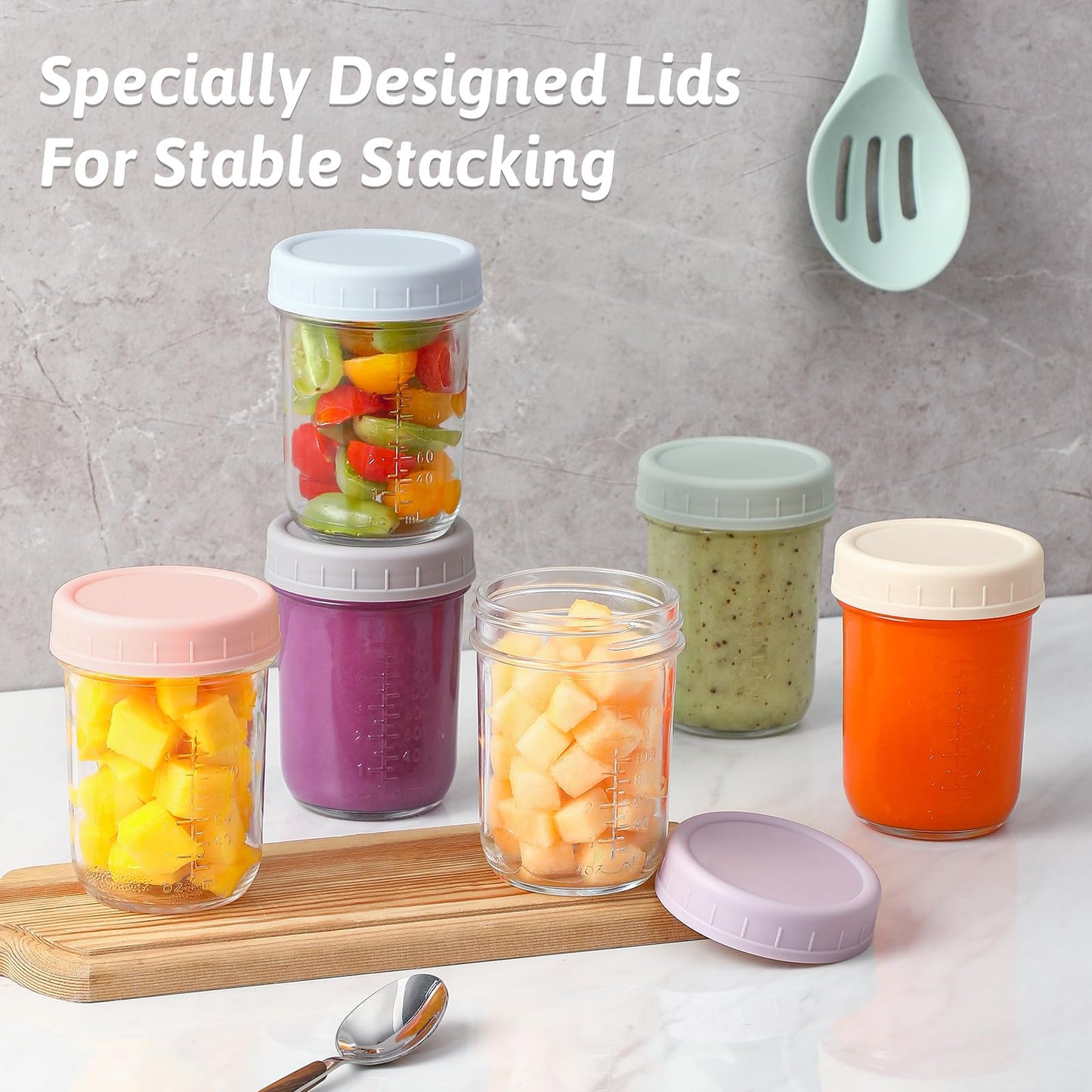 VITEVER 12 Pack Glass Baby Food Storage Containers