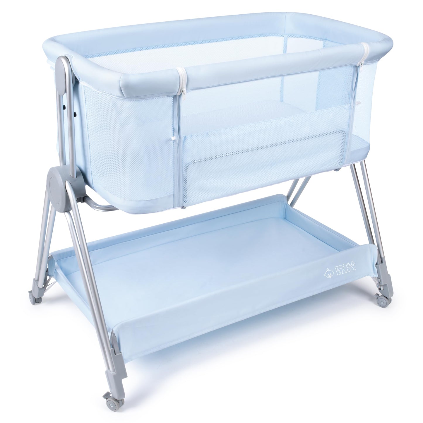 Baby Bedside Sleeper - Bassinet & Bedside Crib with Height Adjustment & Wheels - Can Be Placed Next to Bed - Attaches to Parents Bed - Easy to Fold & Carry Bassinet for Girls (Pink)