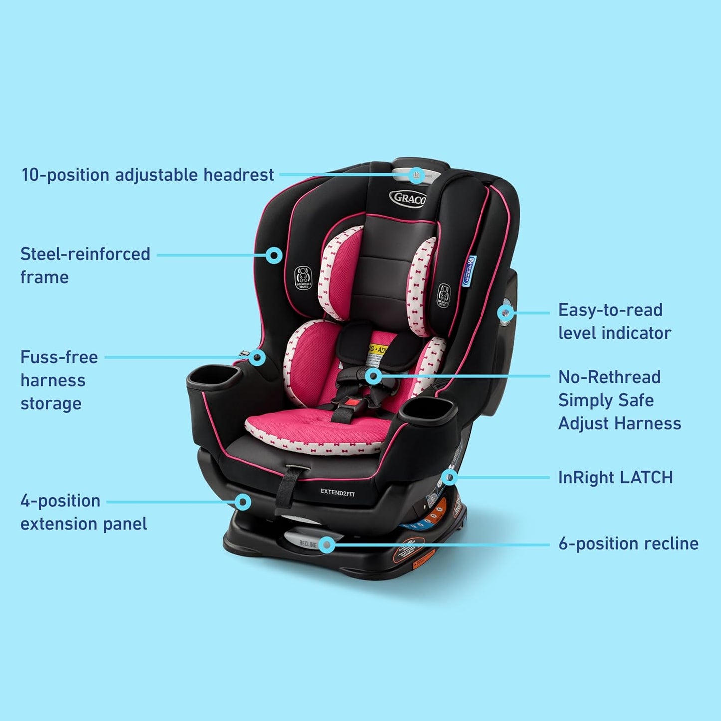 Graco Extend2Fit Convertible Baby Car Seat, Rear and Forward Facing