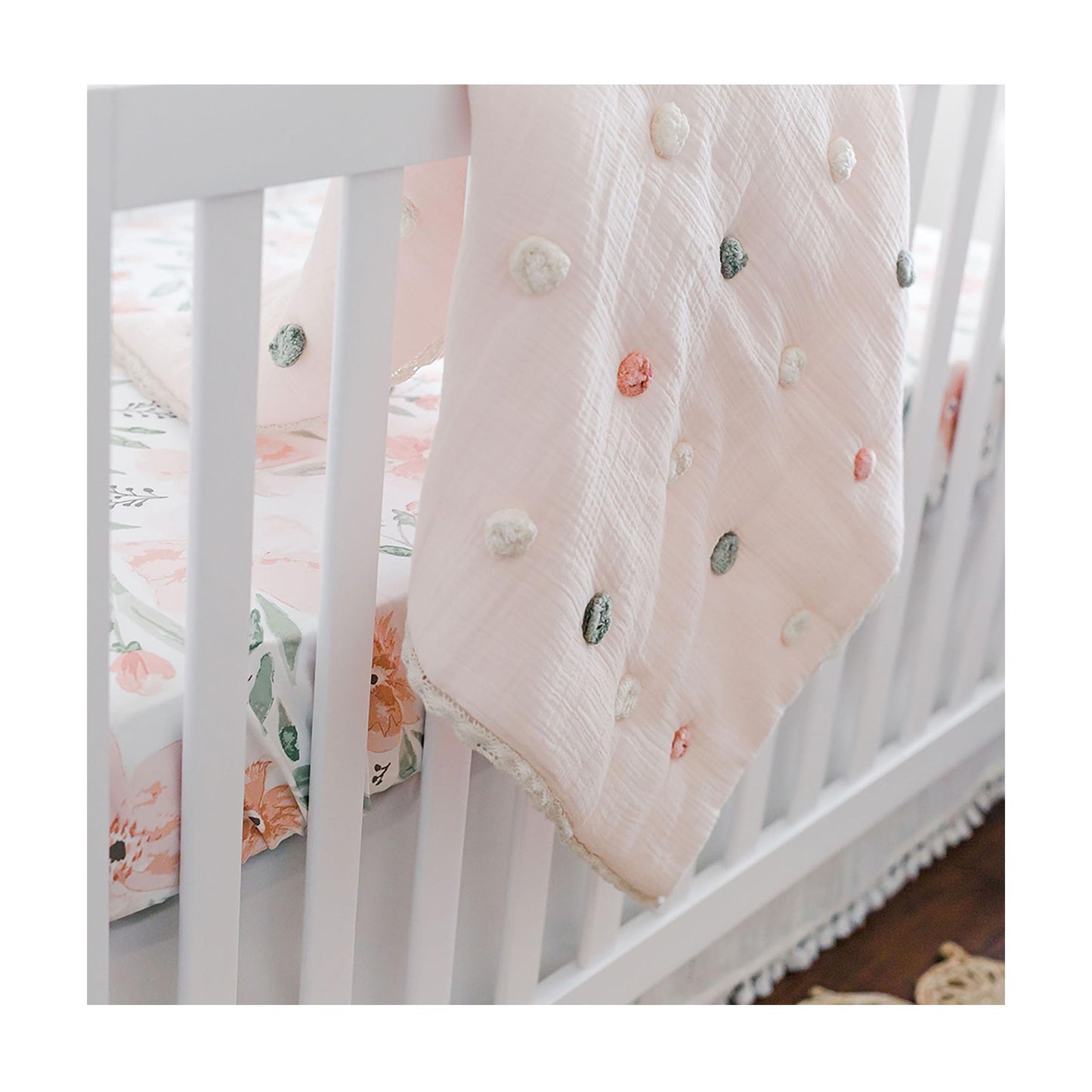 Crane Baby Blanket, 36” x 36”, Soft Cotton Quilted Nursery Blanket for Boys and Girls, Copper, Ezra Print