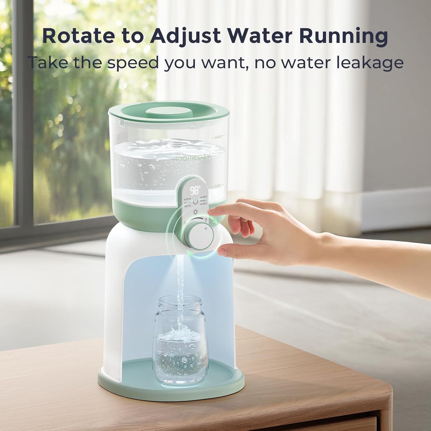 Momcozy Dual Lights Water Warmer for Night Feedings, Instant Bottle Warmer for Making Formula, 57 Oz Larger Capicity, Formula Dispenser with 6 Temp Options, Breastfeeding Essentials