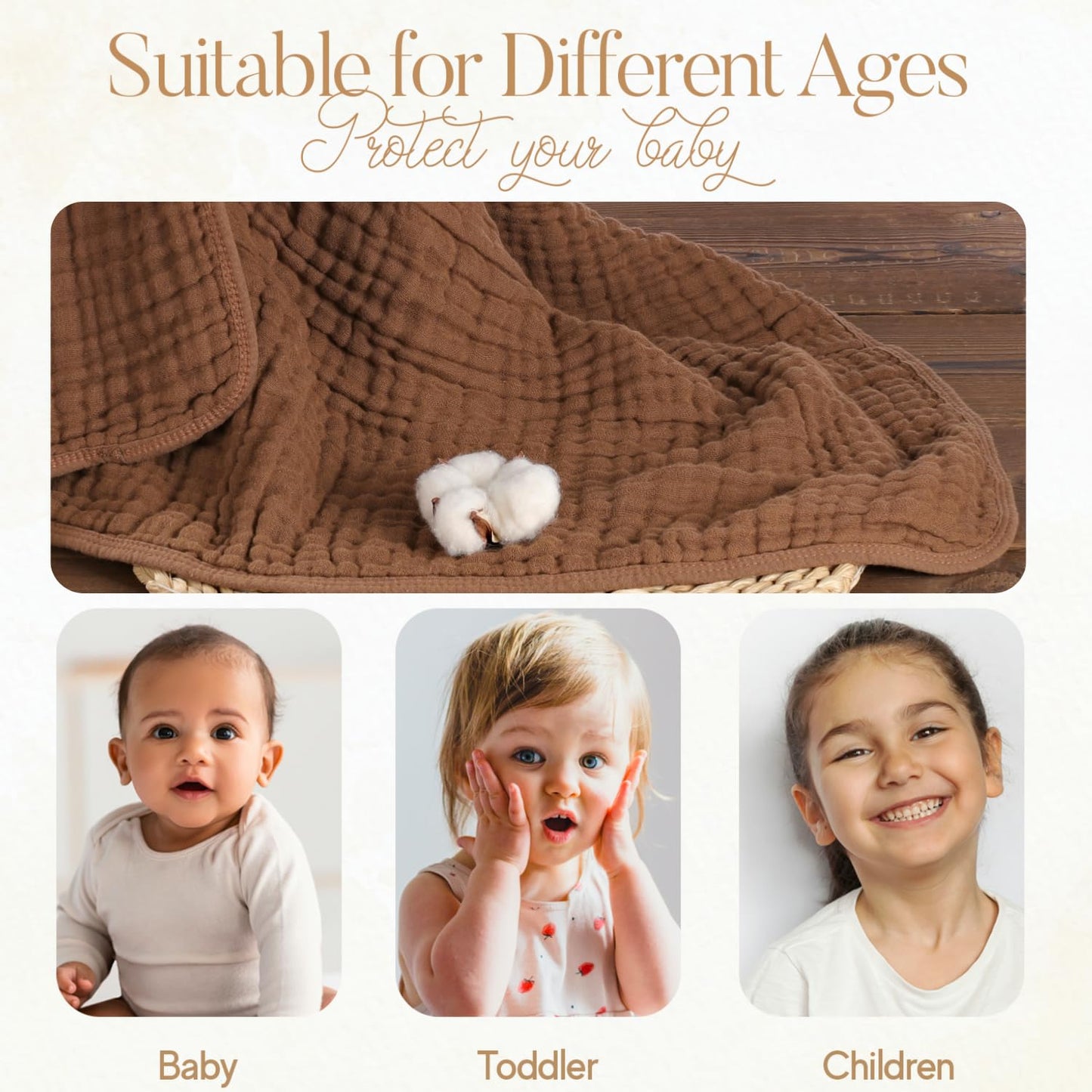 Muslin Hooded Baby Towel 4 Pack
