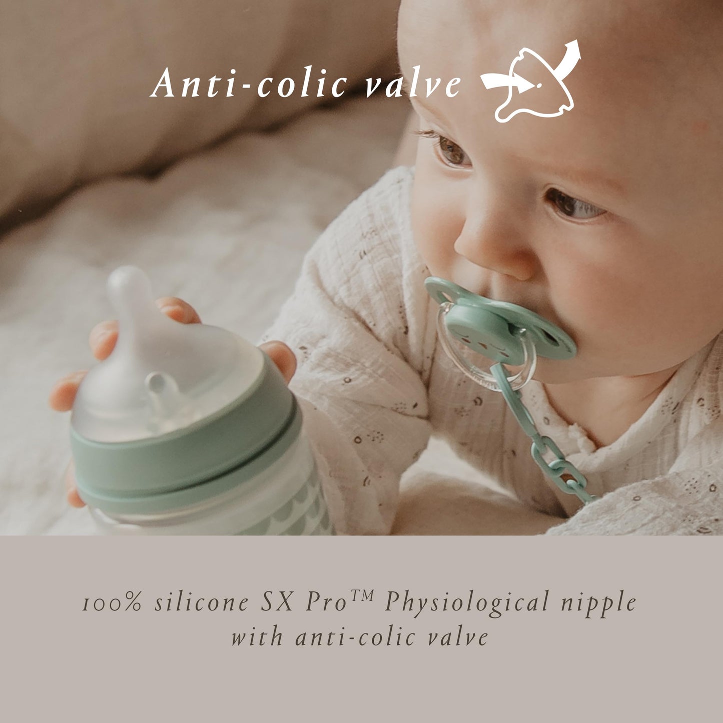 Suavinex Bonhomia Glass Baby Bottle with SX PRO Silicone Nipple, Anti Colic Baby Bottles3 Pack